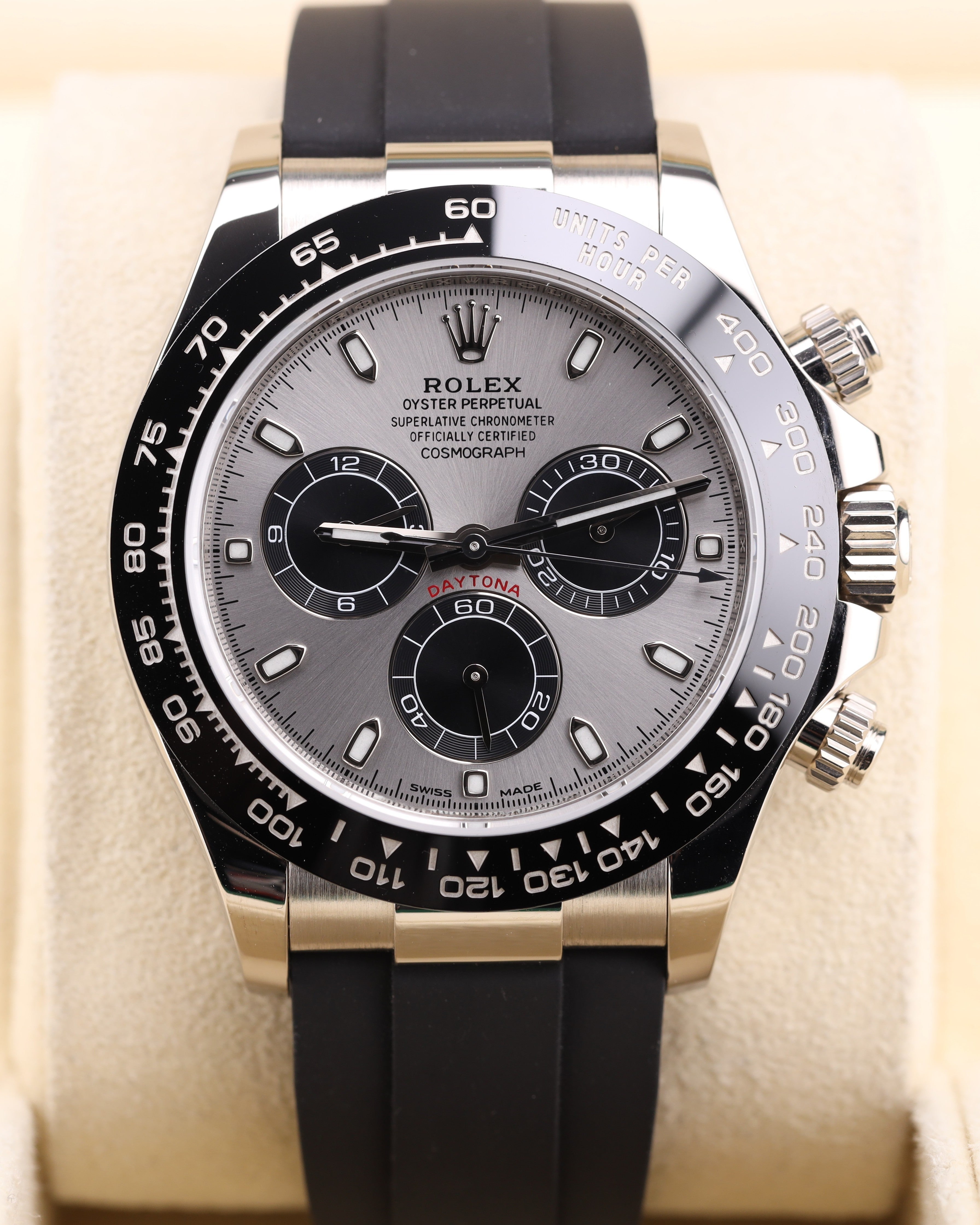 Rolex Daytona Ghost Grey Dial Oysterflex 116519LN – MVP Jewelers Miami