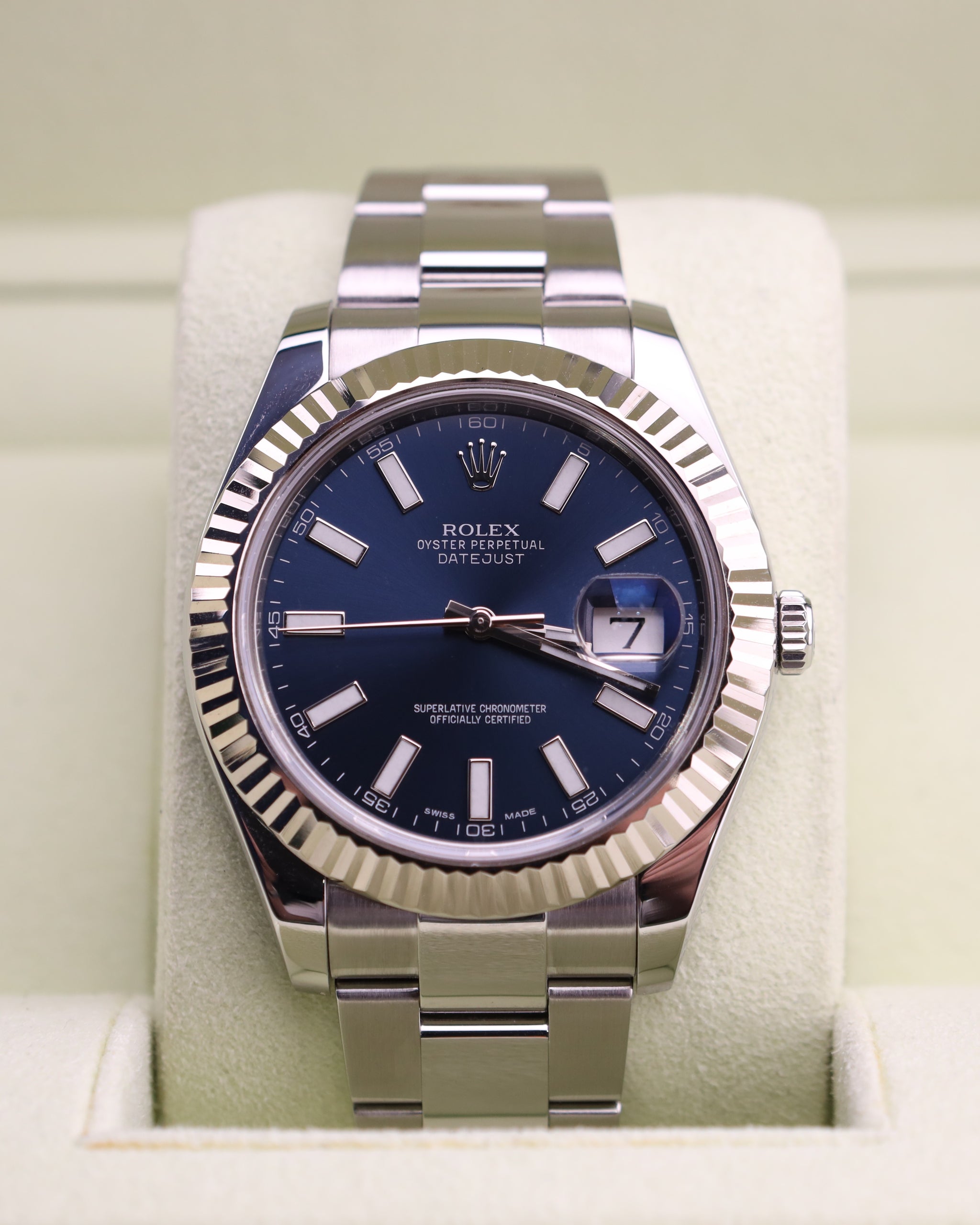 Rolex Datejust II Blue Dial on Oyster Bracelet 116334 – MVP