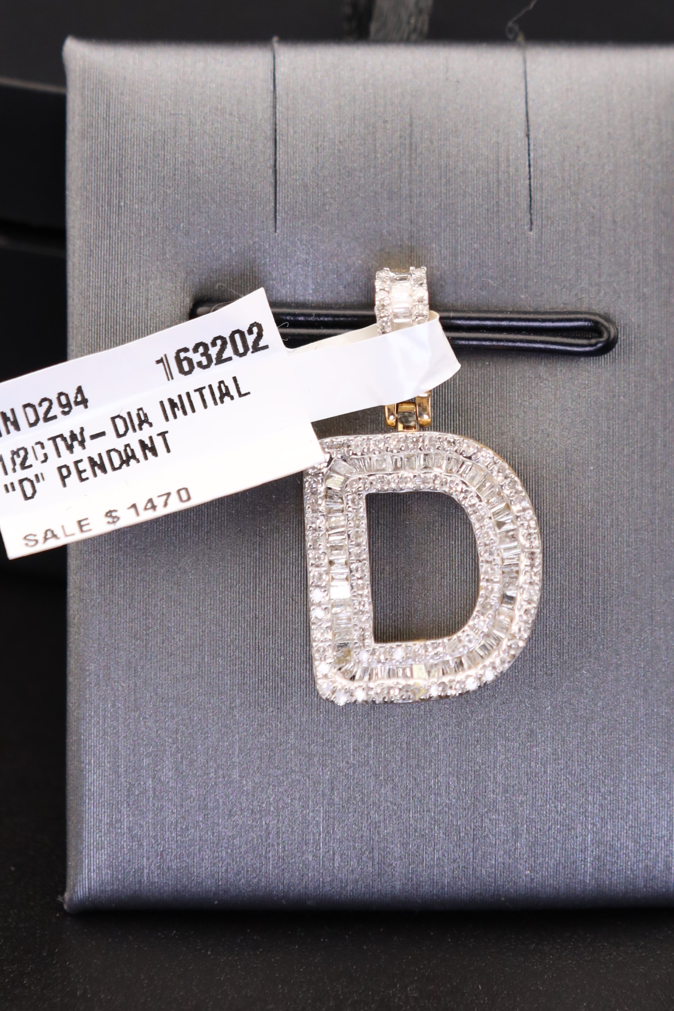 10KT Gold Diamond "D" Initial Pendant with 0.5ct Diamonds