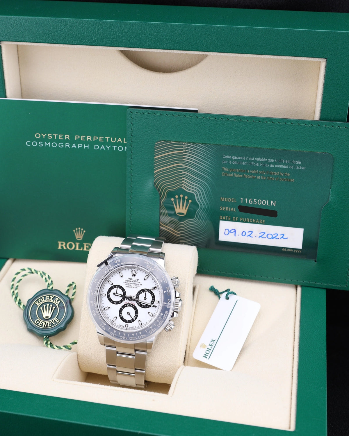 Rolex Daytona "Panda" White Dial on Oyster 116500LN Complete 2022