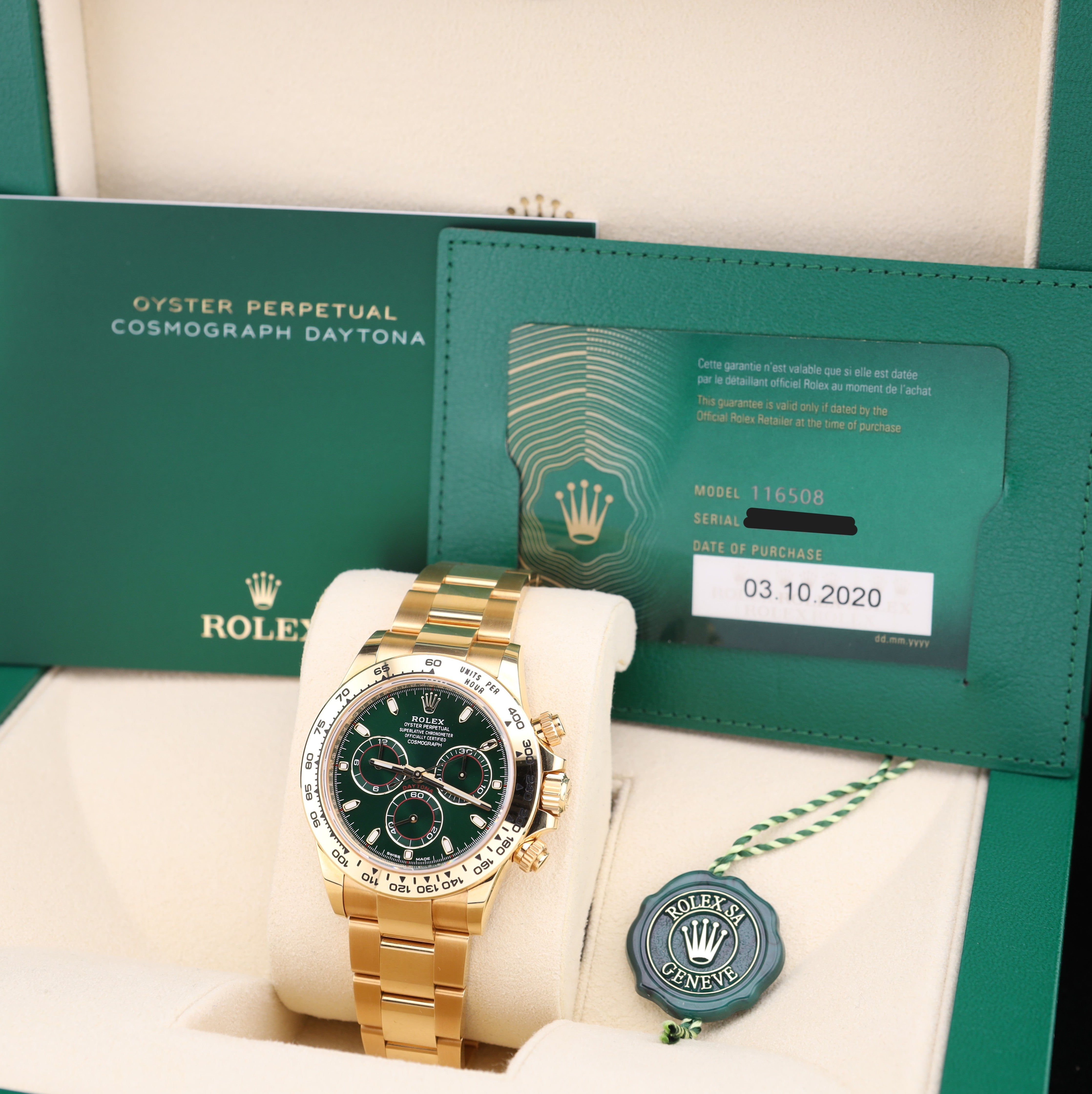 Rolex Daytona John Mayer Green Dial 18k Yellow Gold 116508 – MVP