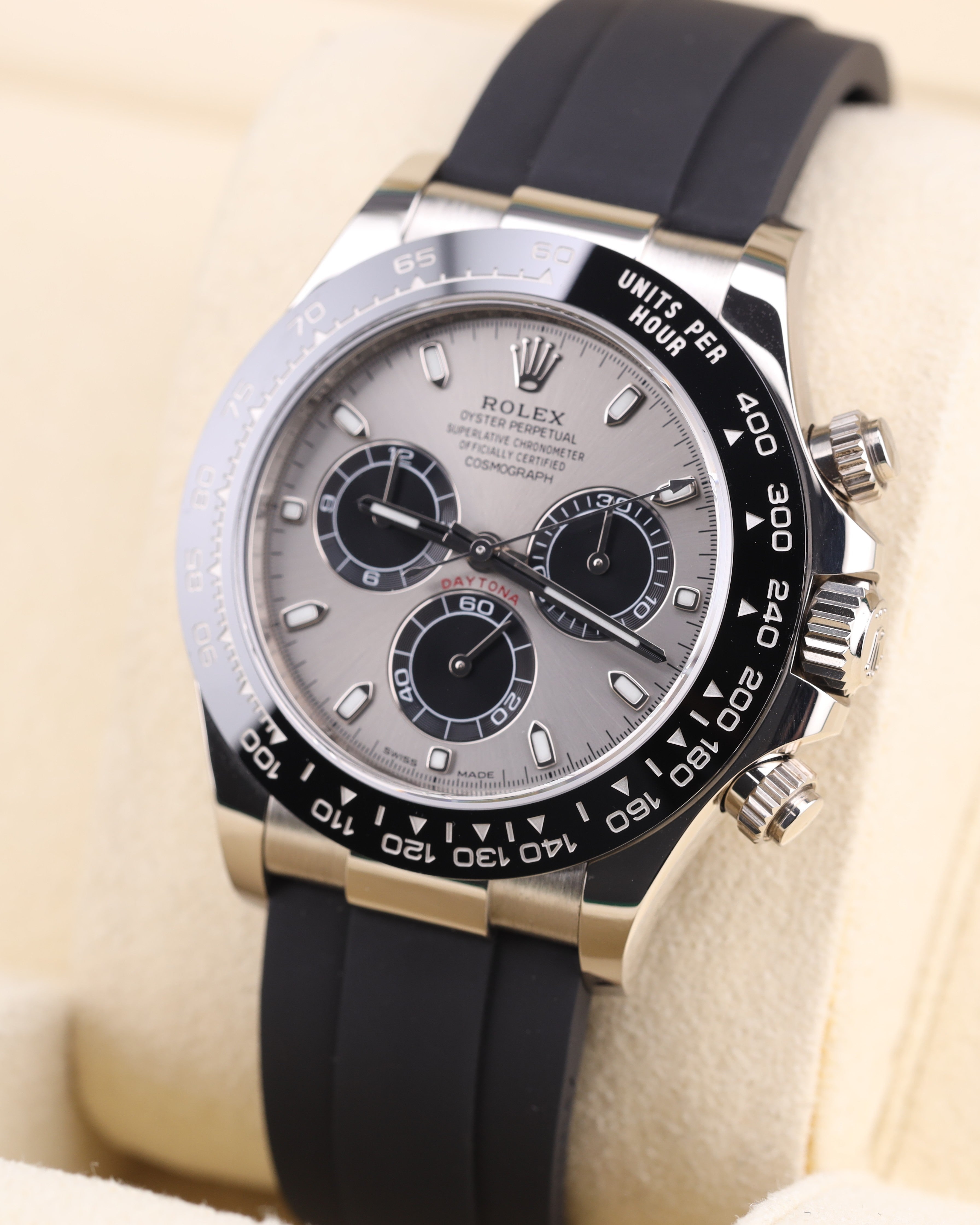 Rolex Daytona Ghost White Gold Oysterflex 116519LN Grey Dial