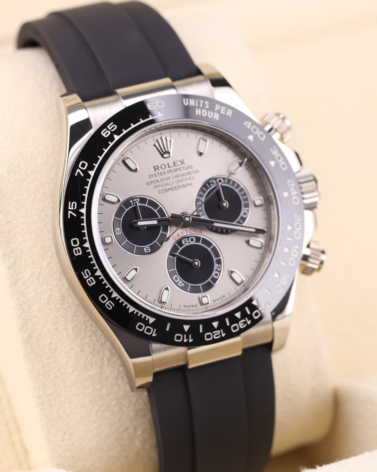 Rolex Daytona Ghost White Gold Oysterflex 116519LN Grey Dial