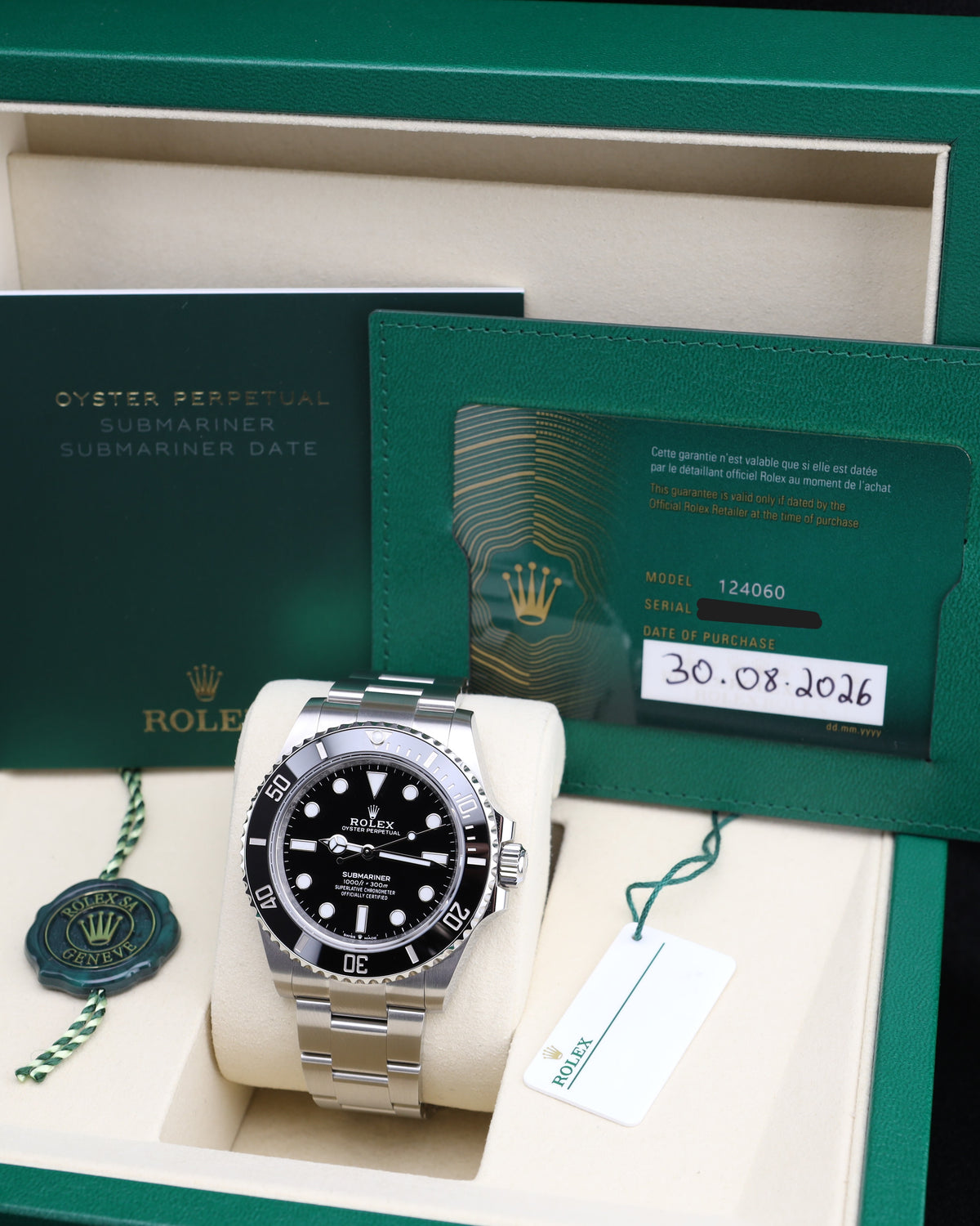 Rolex Submariner (No Date) August 2026 Submariner No Date Black Dial Oyster 124060 August 2026 Full Set Fresh Date