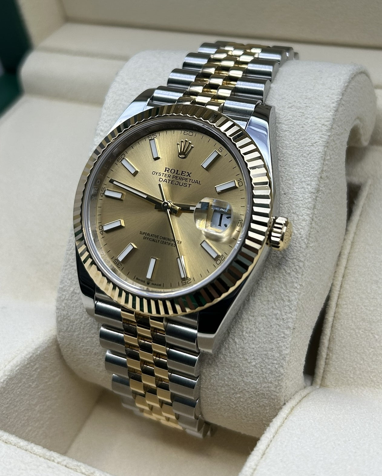 Rolex Datejust 41 Champagne Stick Dial 126333 Jubilee