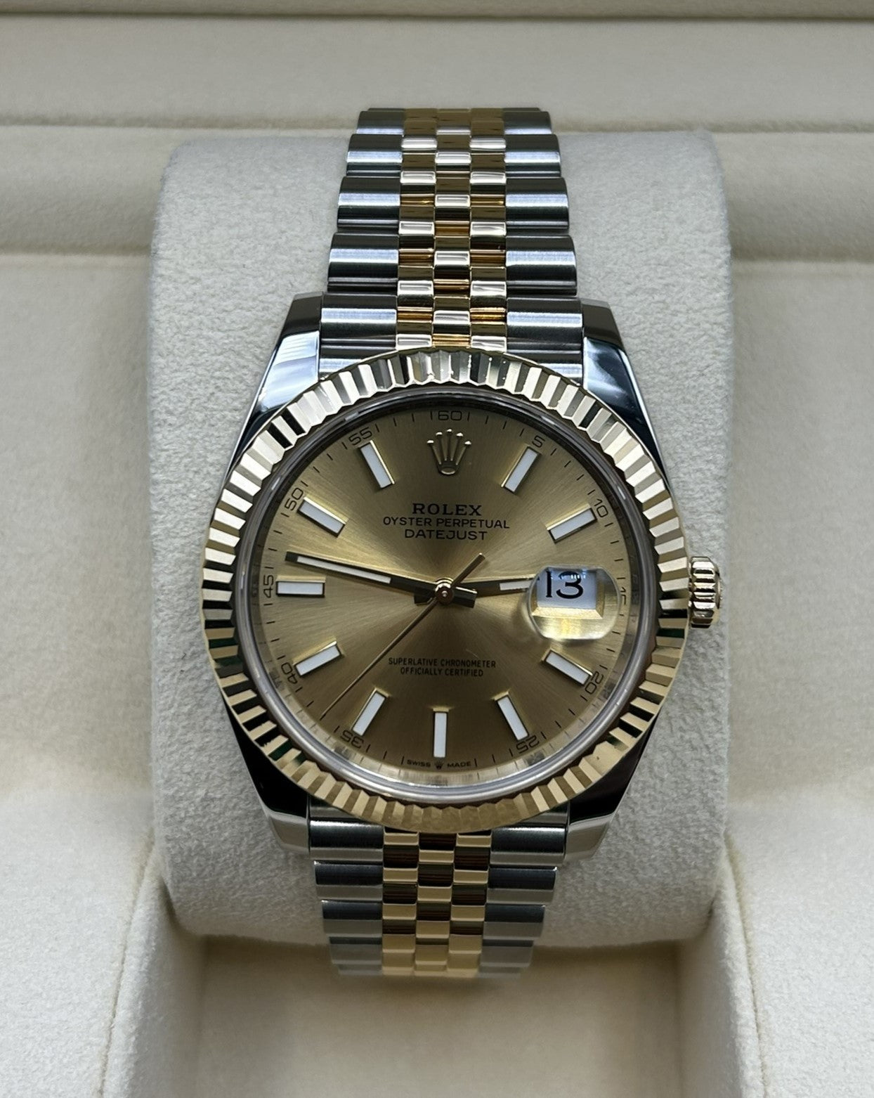 Rolex Datejust 41 Champagne Stick Dial 126333 Jubilee