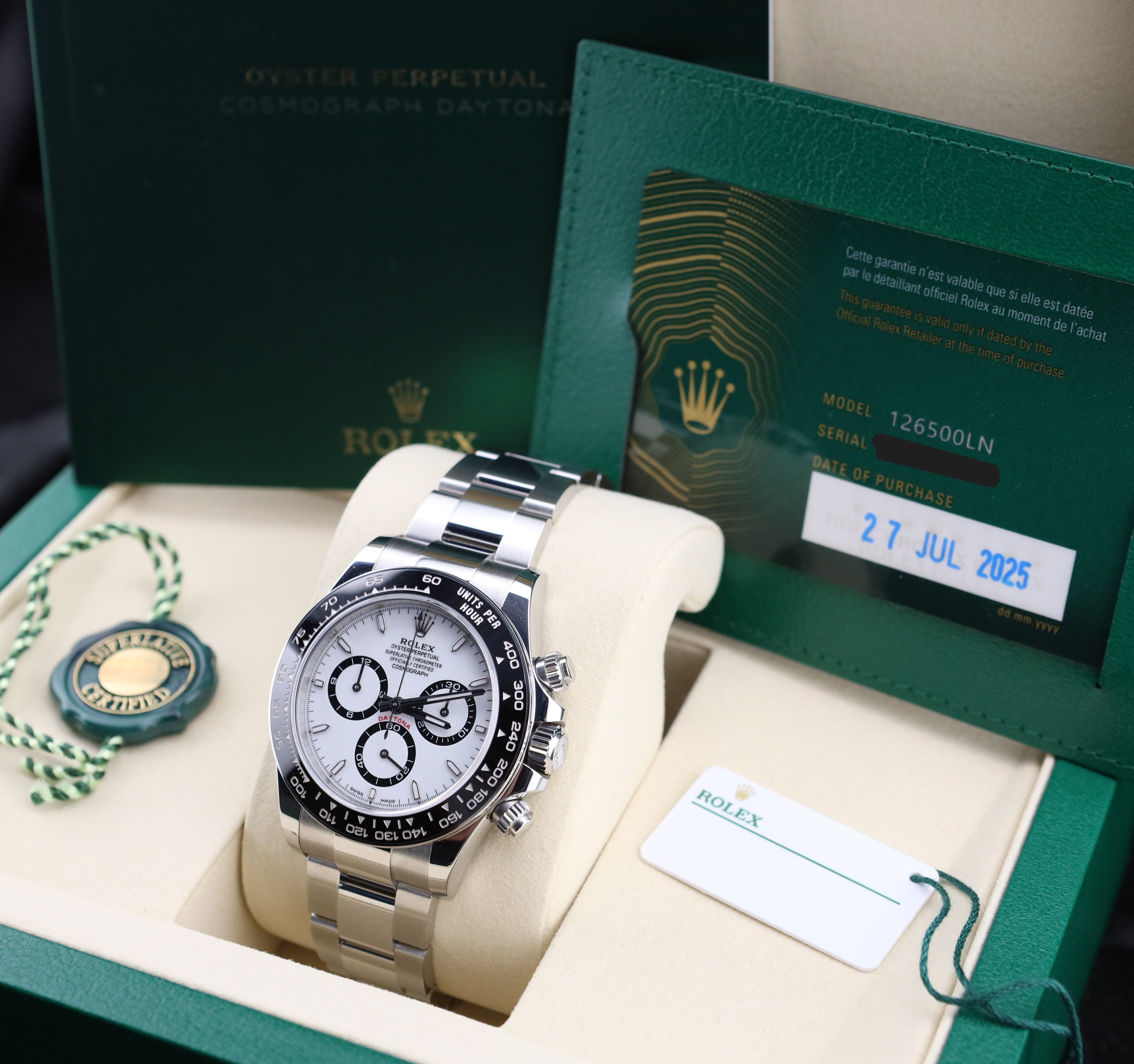 Rolex Daytona Panda White Dial 126500LN - 2025