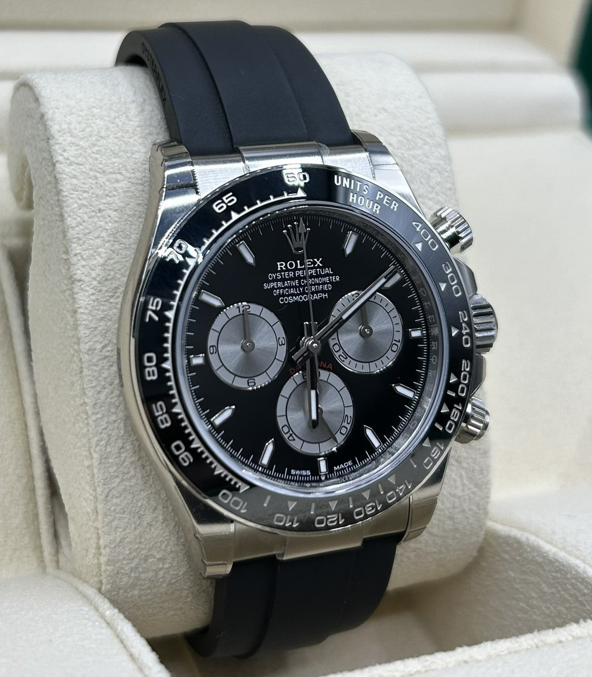 Rolex Daytona White Gold Oysterflex Black Dial 126519LN New 2024 Baby Le Mans