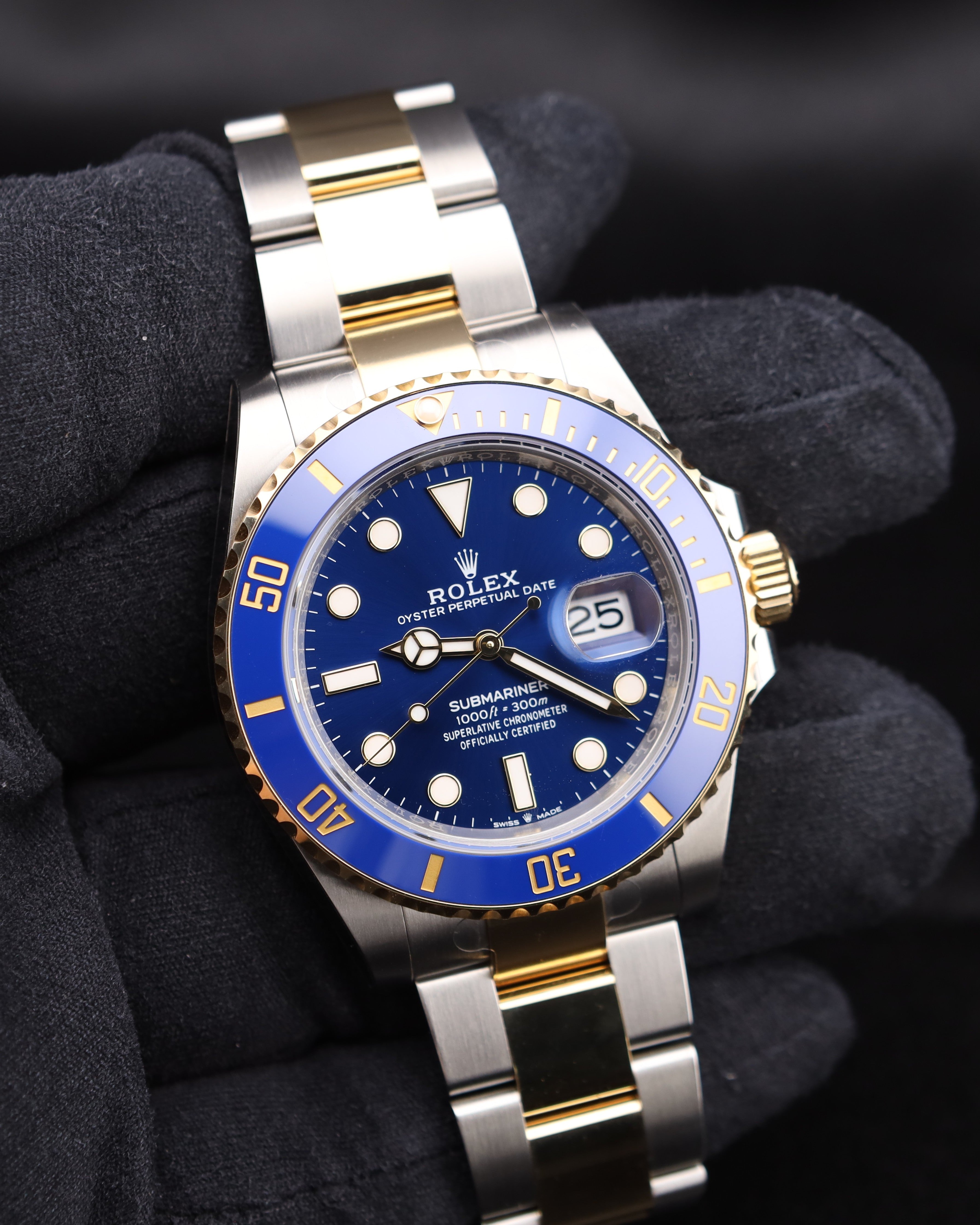 Rolex Submariner Date 41 Bluesy Two Tone Oyster 126613LB Factory Stickers