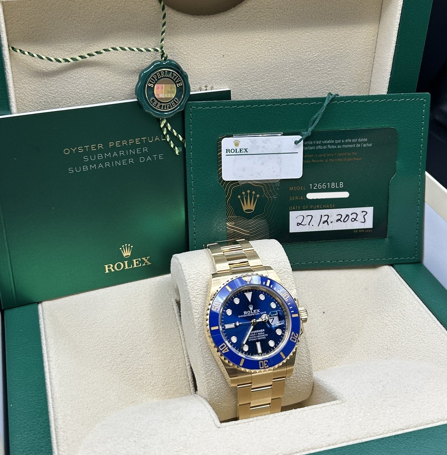 Rolex Submariner Date Gold Bluesy 126618LB - 2023 