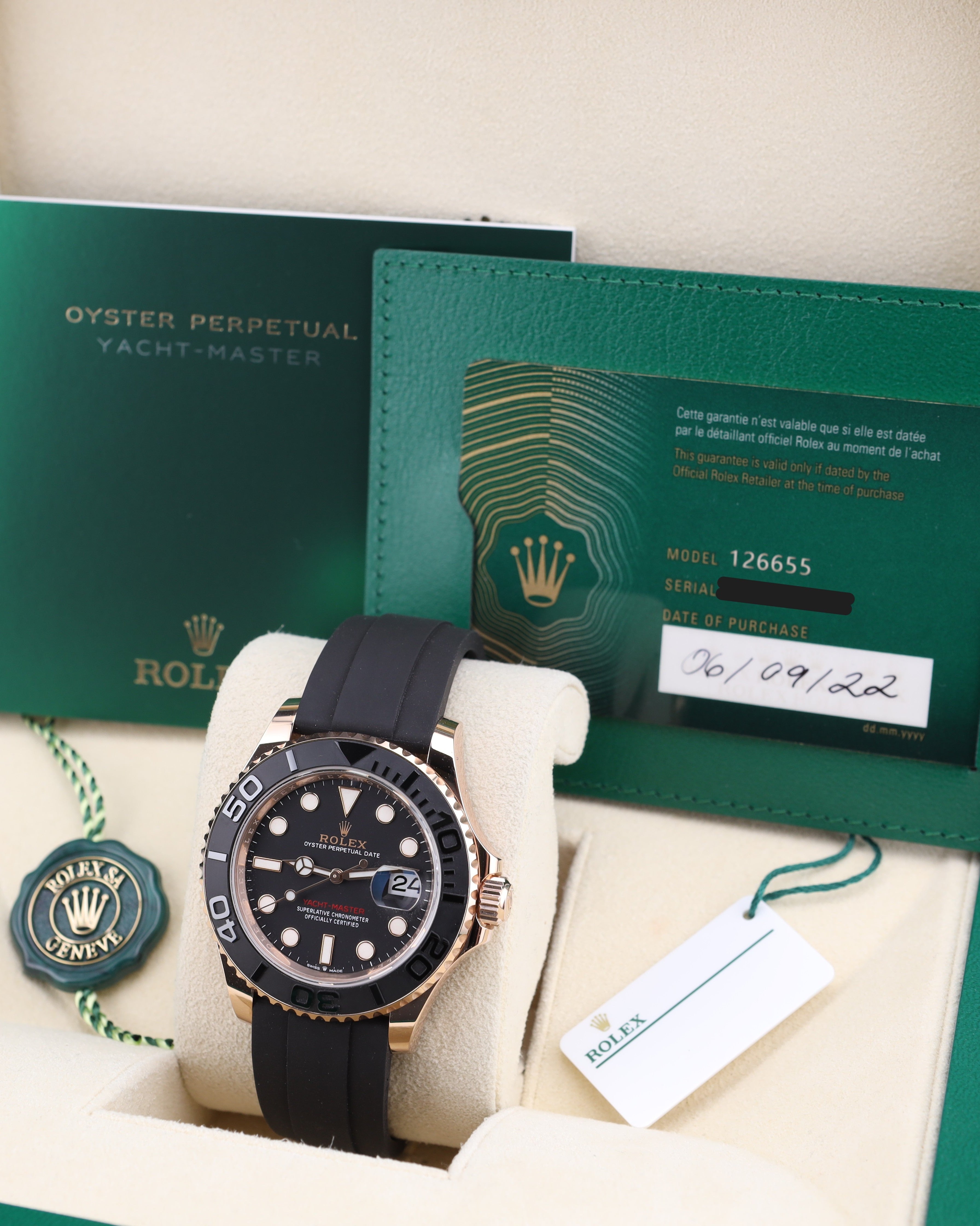 Rolex Yacht-Master 40 Rose Gold on Oysterflex 126655