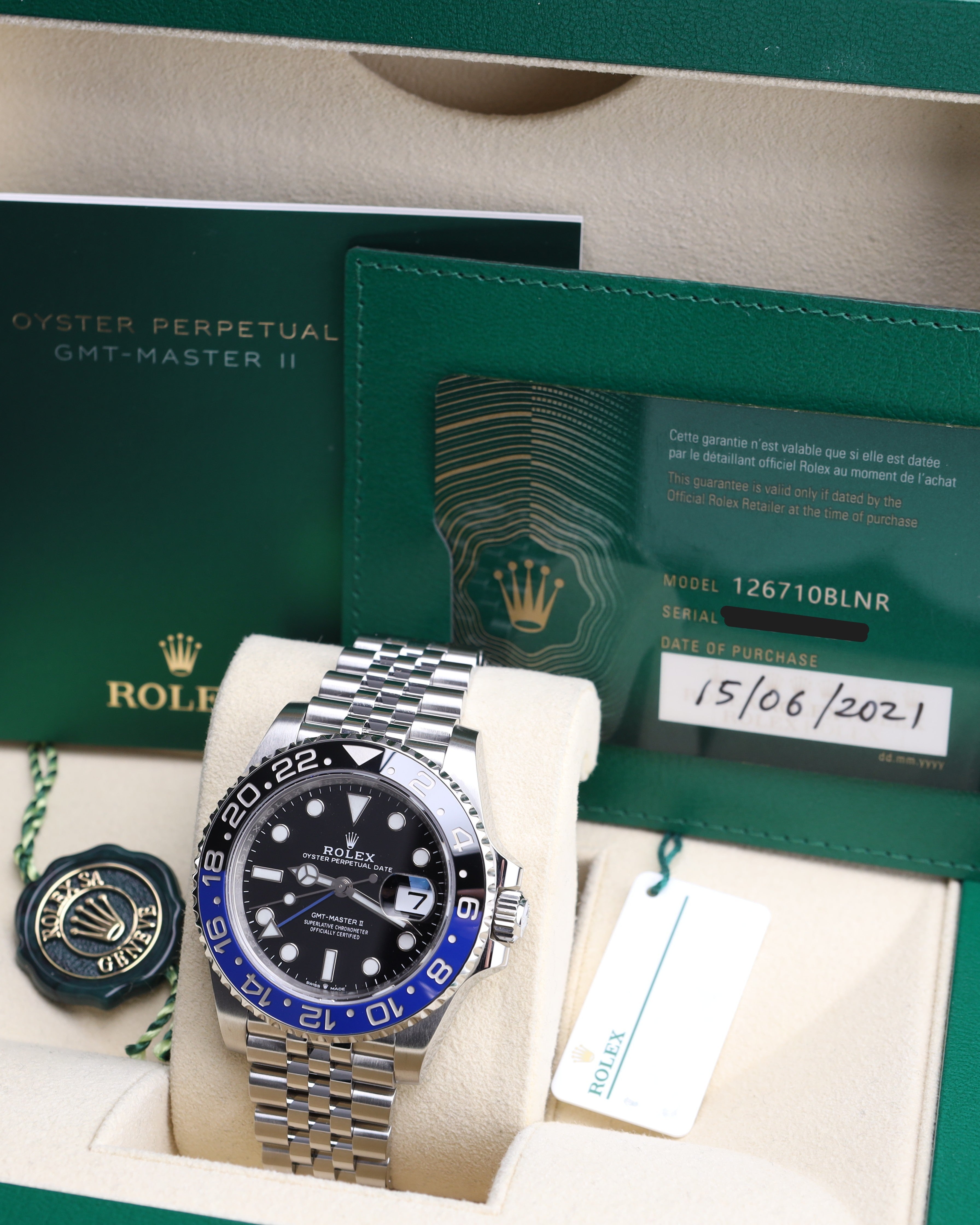Rolex GMT-Master II Batgirl/Batman Jubilee 126710BLNR - 2021