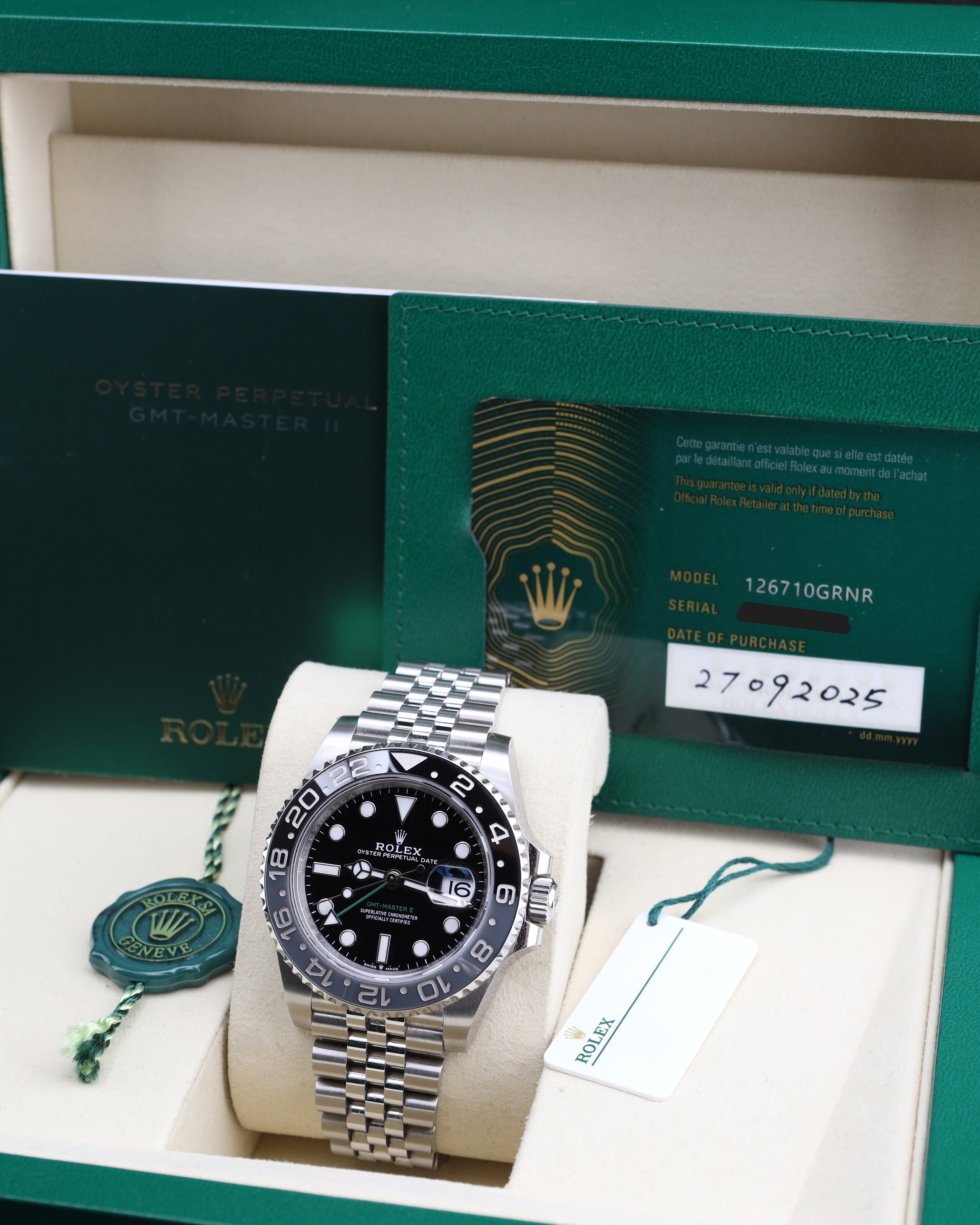 Rolex GMT-Master II Bruce Wayne Jubilee 126170GRNR Full Set 2025