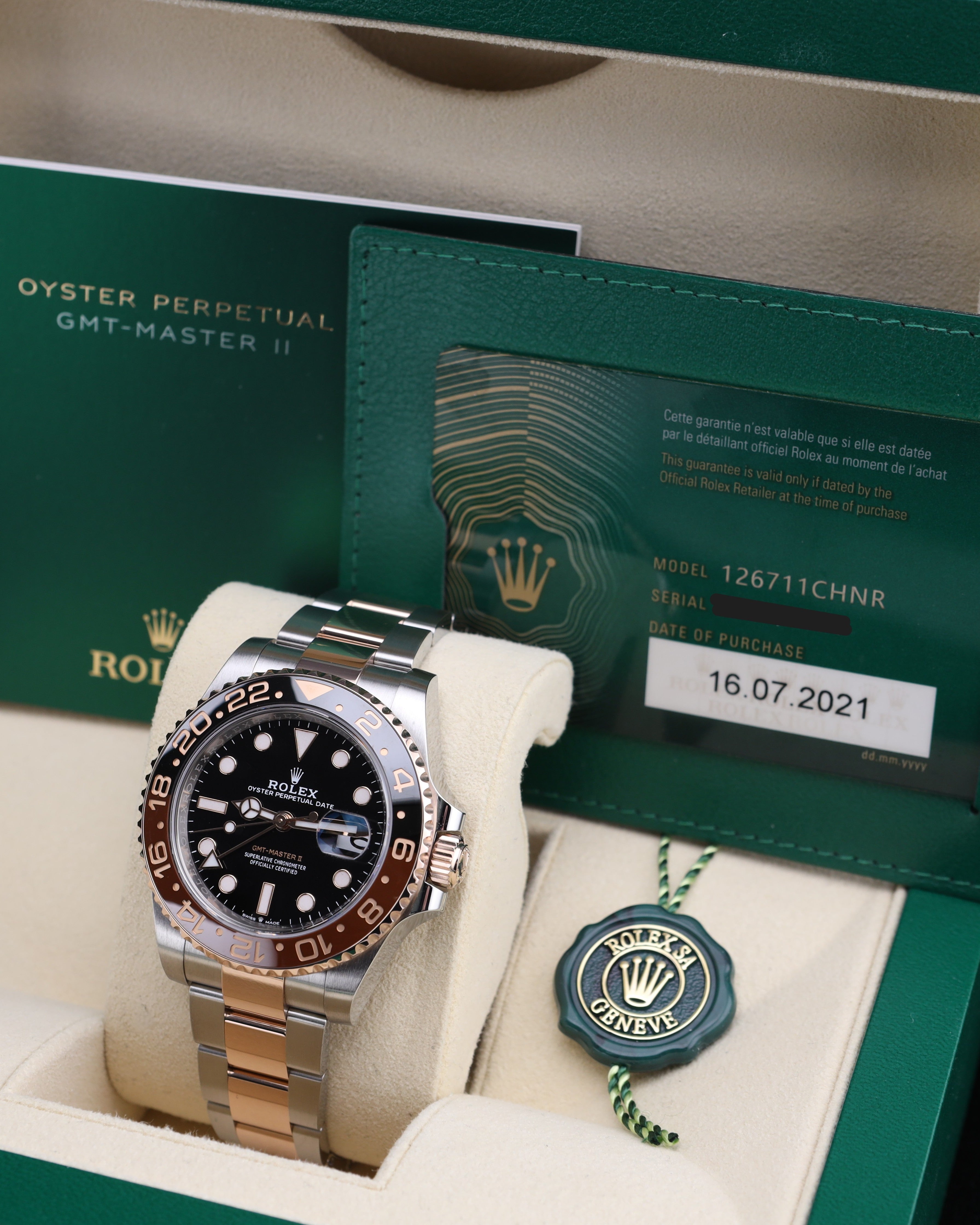 Rolex GMT-Master II Rootbeer Two Tone Rose Gold 126711CHNR - 2021