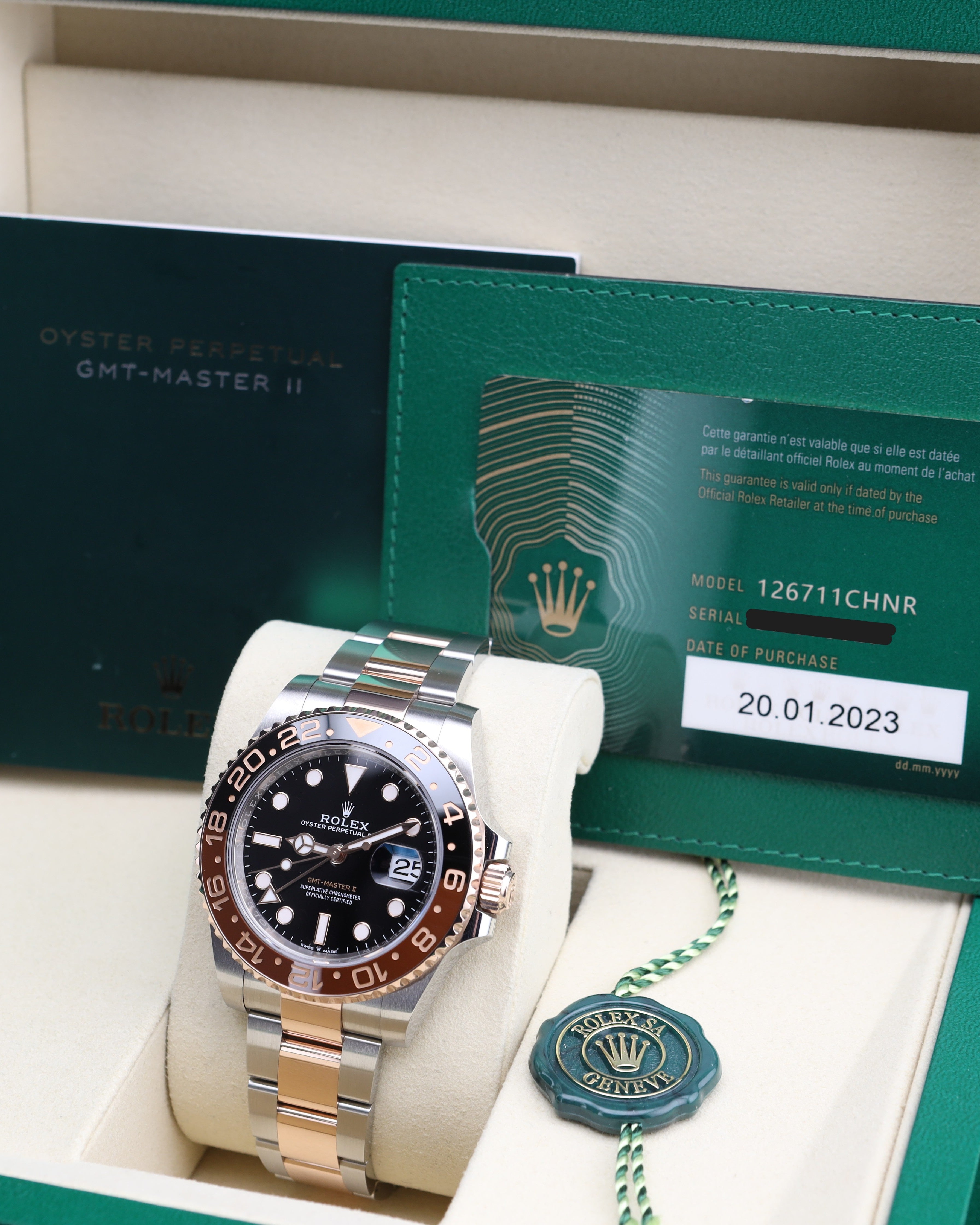 Rolex GMT-Master II Rootbeer Two Tone Rose Gold 126711CHNR - 2023