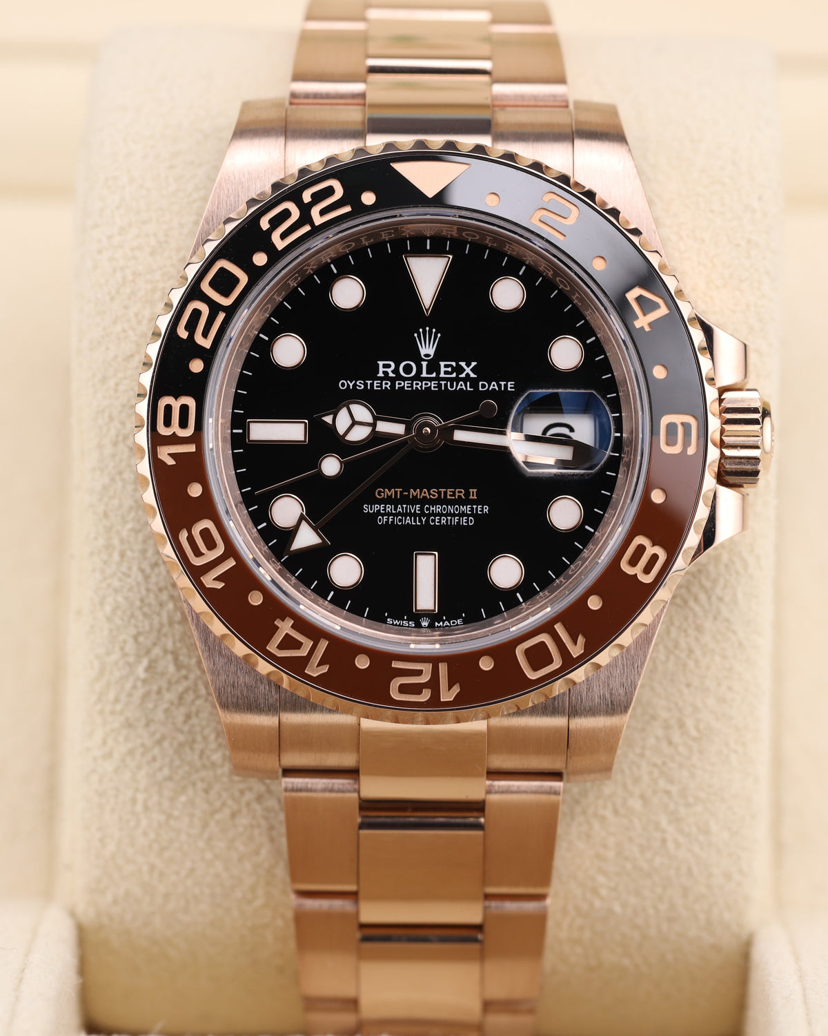 Rolex GMT-Master II Rootbeer Full Rose Gold 126715CHNR