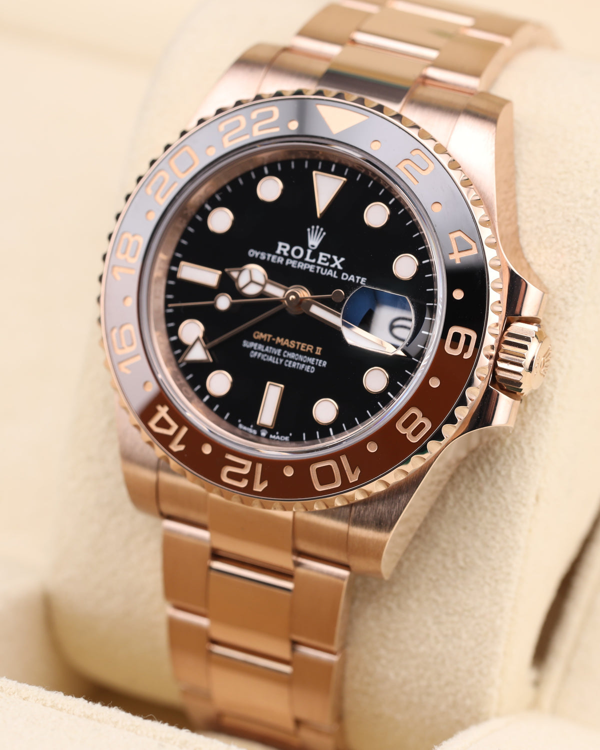 Rolex GMT-Master II Rootbeer Full Rose Gold Oyster 126715CHNR