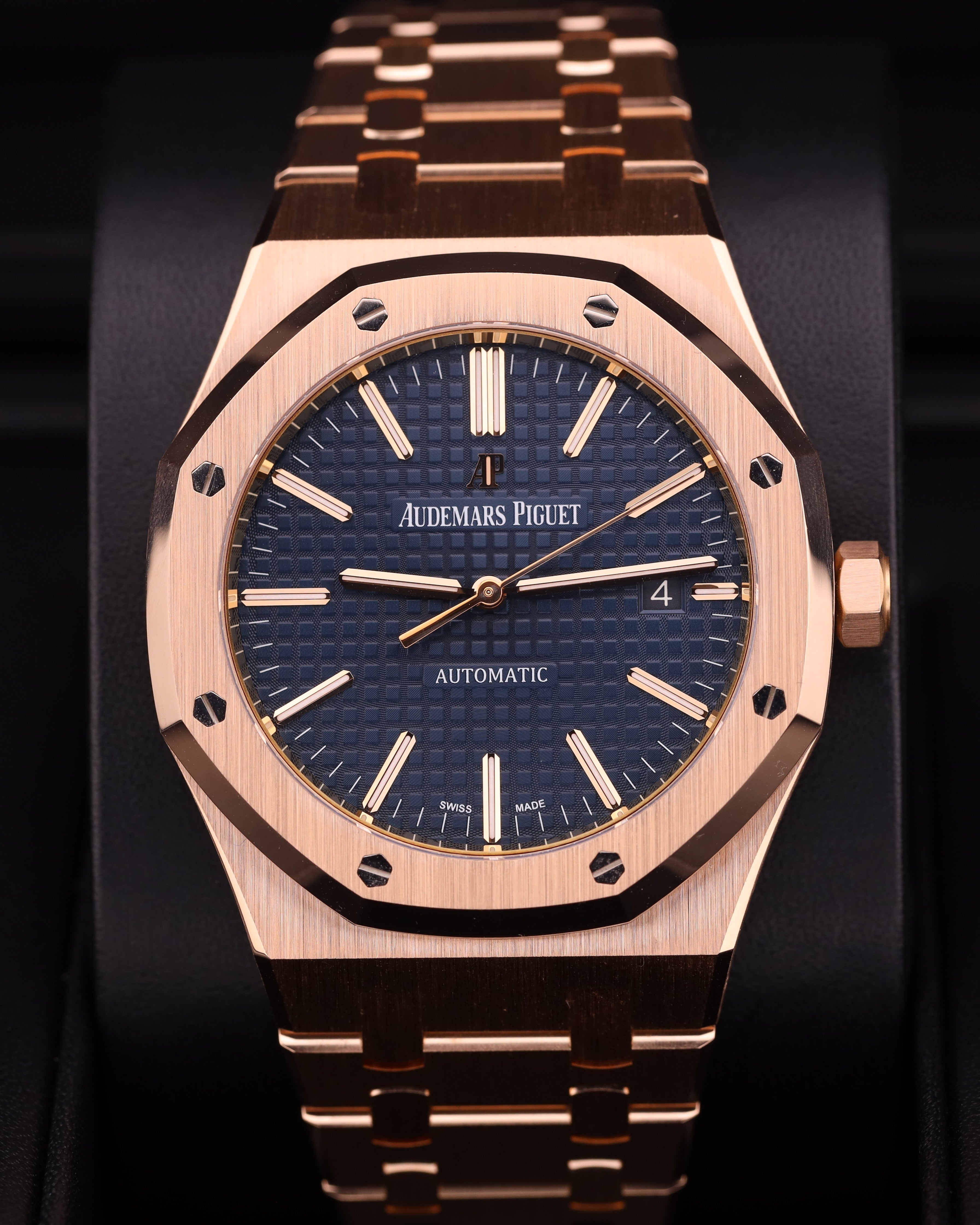 Audemars Piguet Royal Oak Selfwinding Blue Dial Rose Gold 15400OR