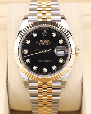 Rolex Datejust 41 Black Diamond Two Tone Jubilee 126333