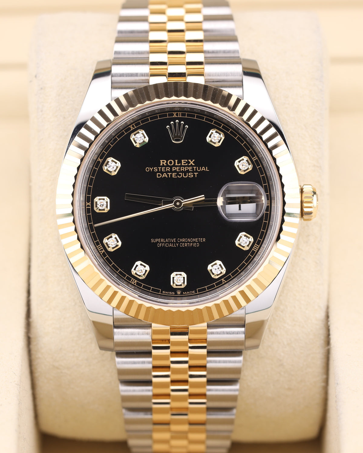 Rolex Datejust 41 Black Diamond Two Tone Jubilee 126333
