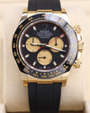 Rolex Daytona Paul Newman Yellow Gold Black Dial Red Hand 116518LN Oysterflex