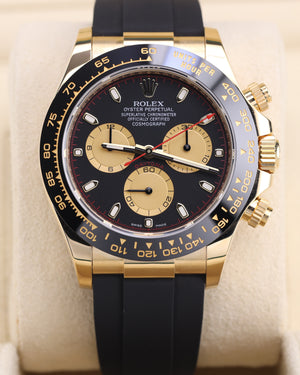 Rolex Daytona Paul Newman Yellow Gold Black Dial Red Hand 116518LN Oysterflex