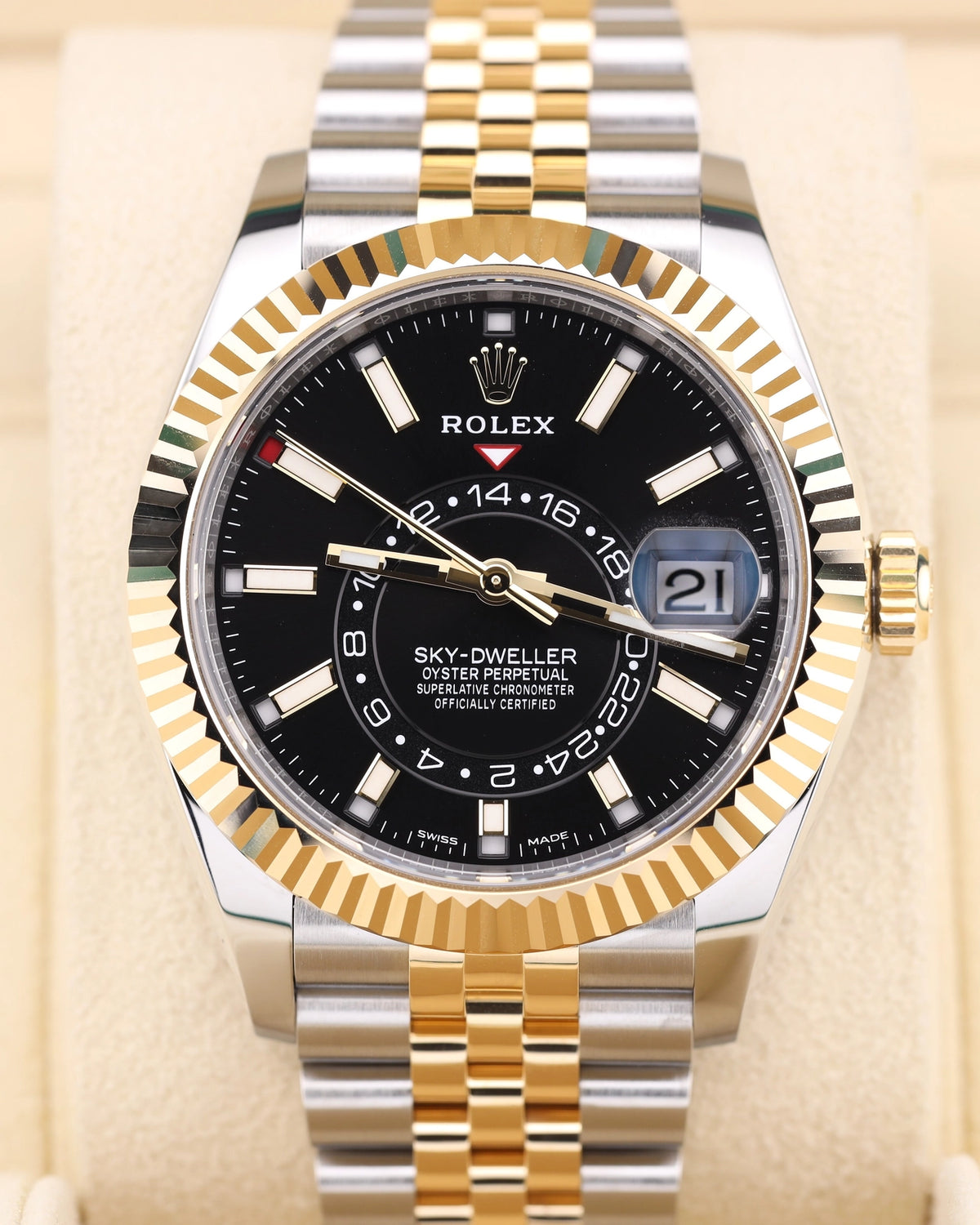 Rolex Sky-Dweller Two Tone Black Dial on Jubilee 326933