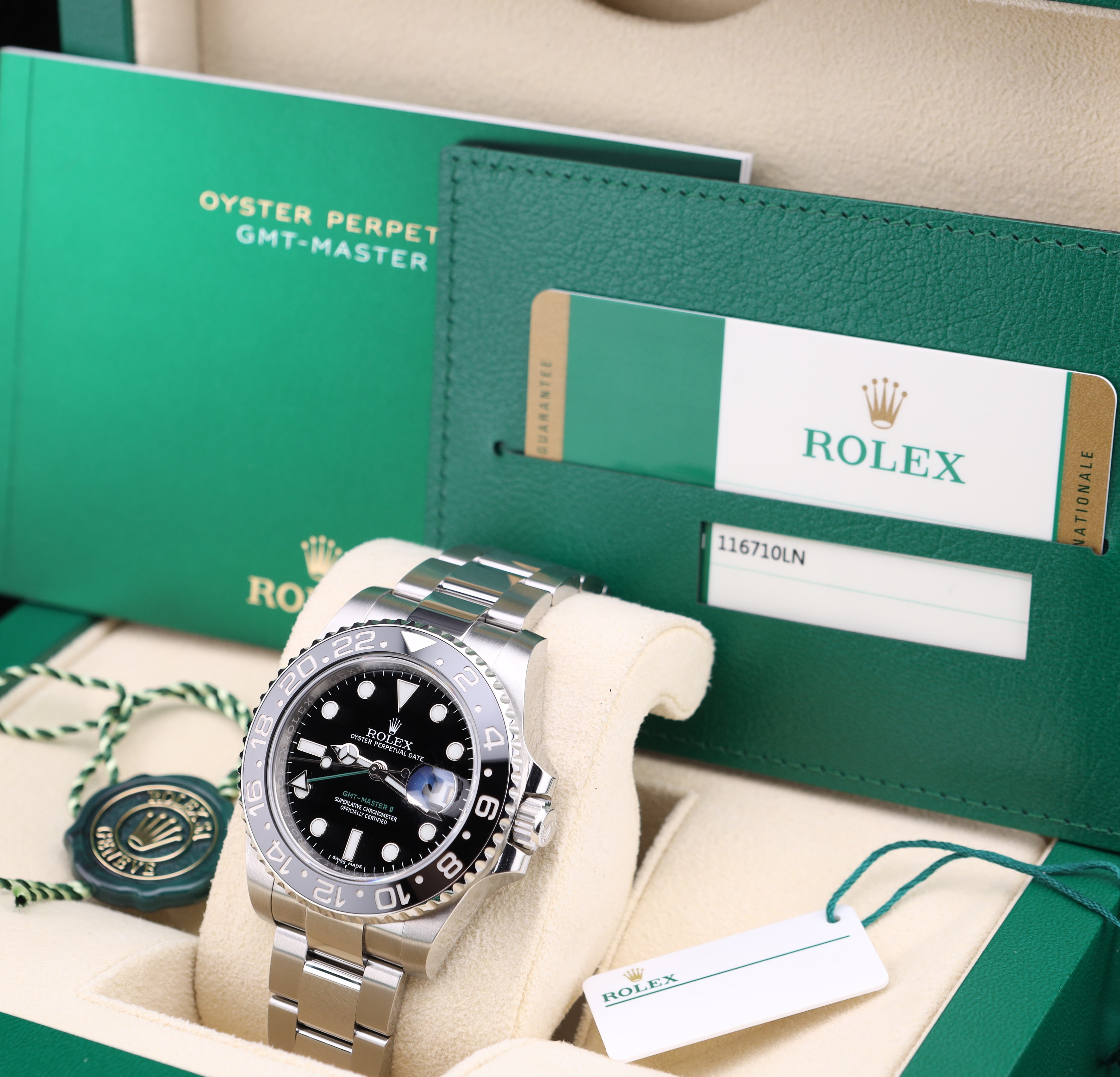 Rolex GMT-Master II Black Dial Green Arrow 116710LN - 2019