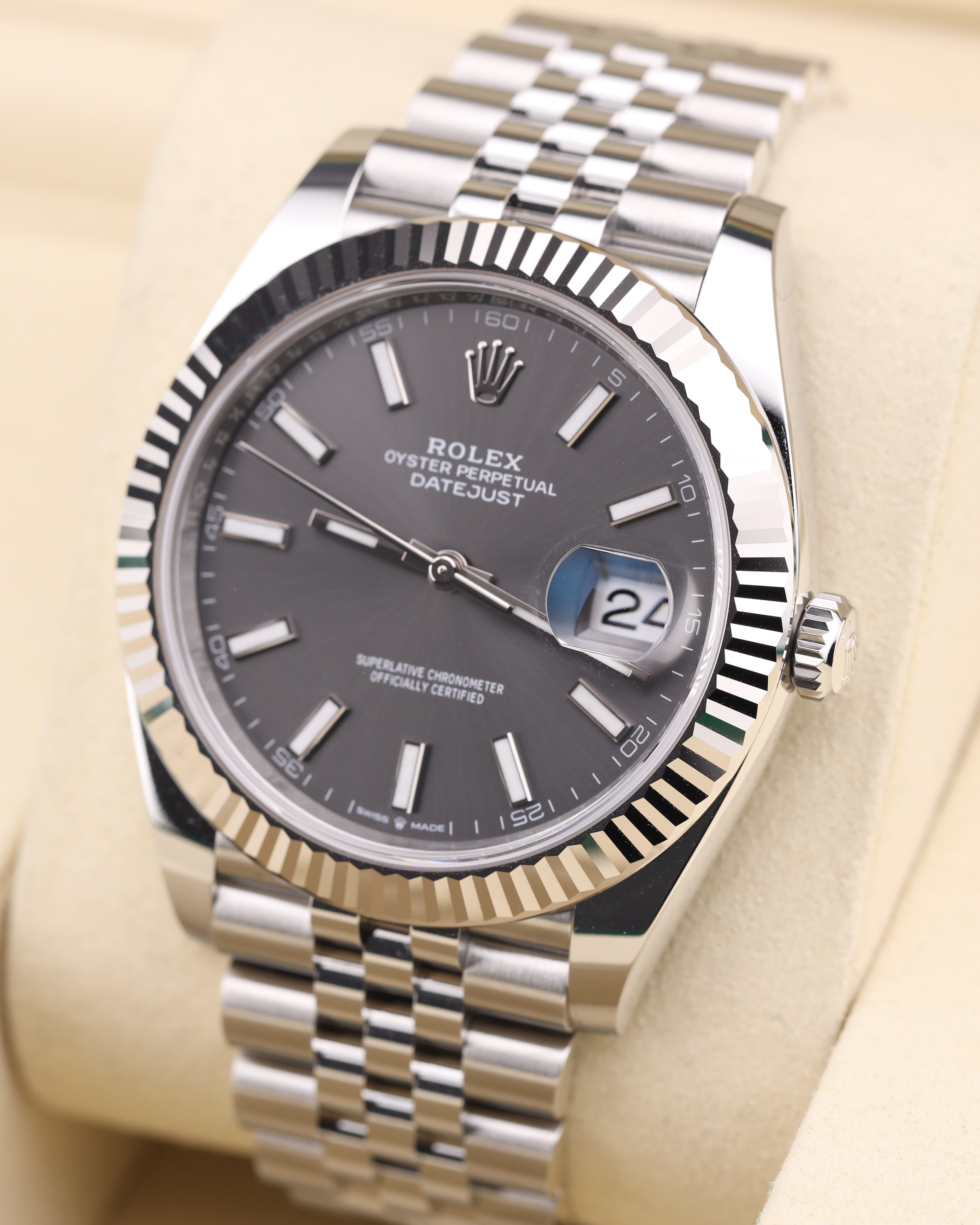 Rolex Datejust Rhodium Grey Dial Jubilee 126334