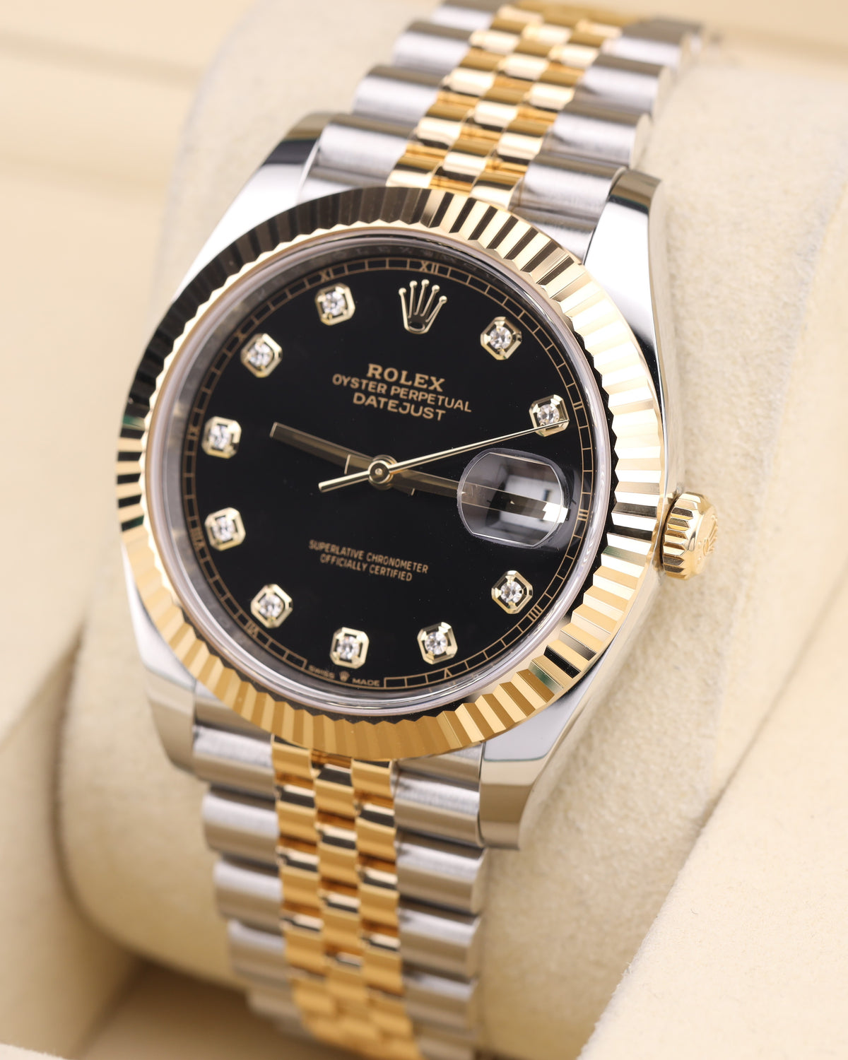 Rolex Datejust 41 Black Diamond Two Tone Jubilee 126333