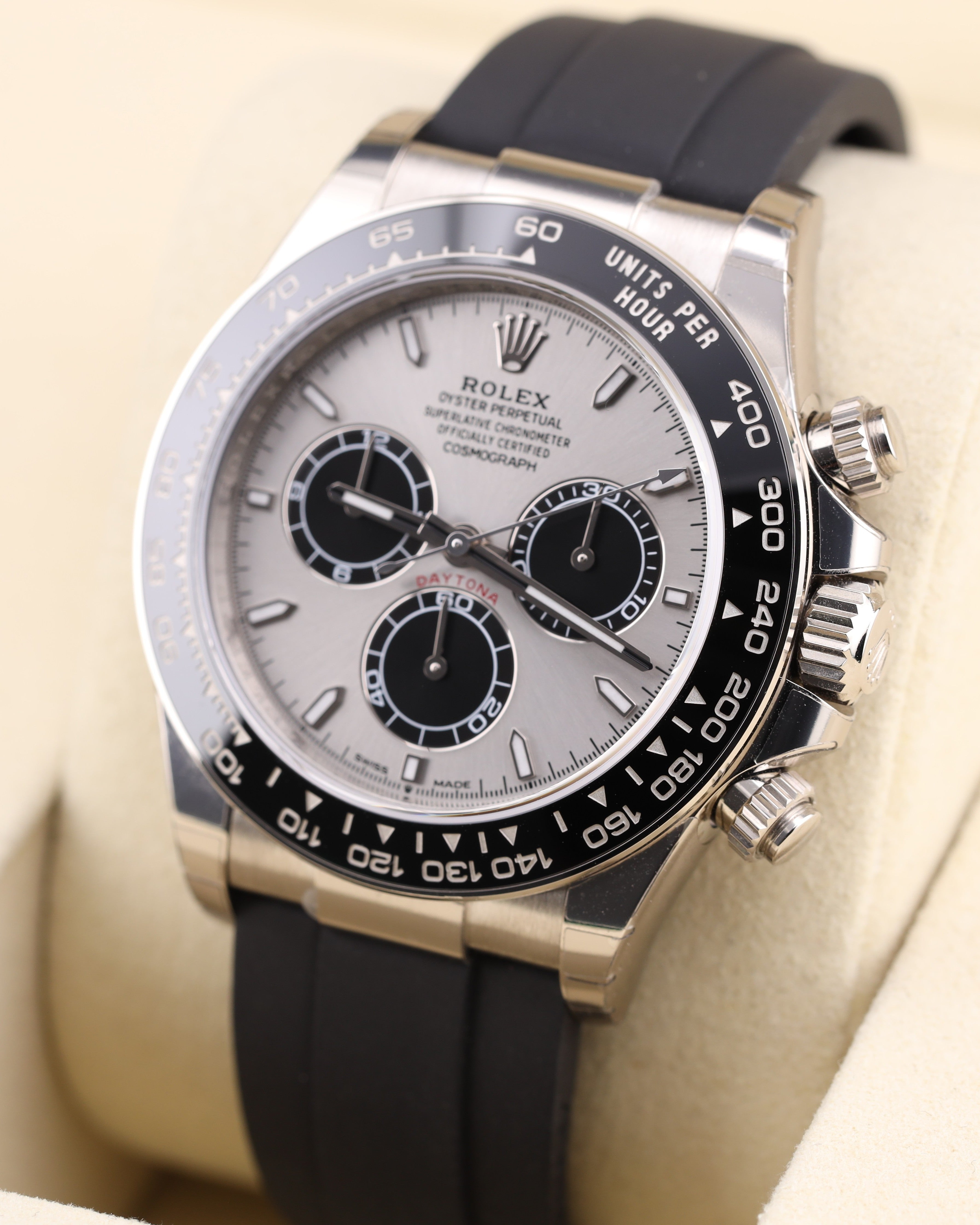 Rolex Daytona Ghost Grey Dial White Gold Oysterflex 126519LN Factory Stickers 2026