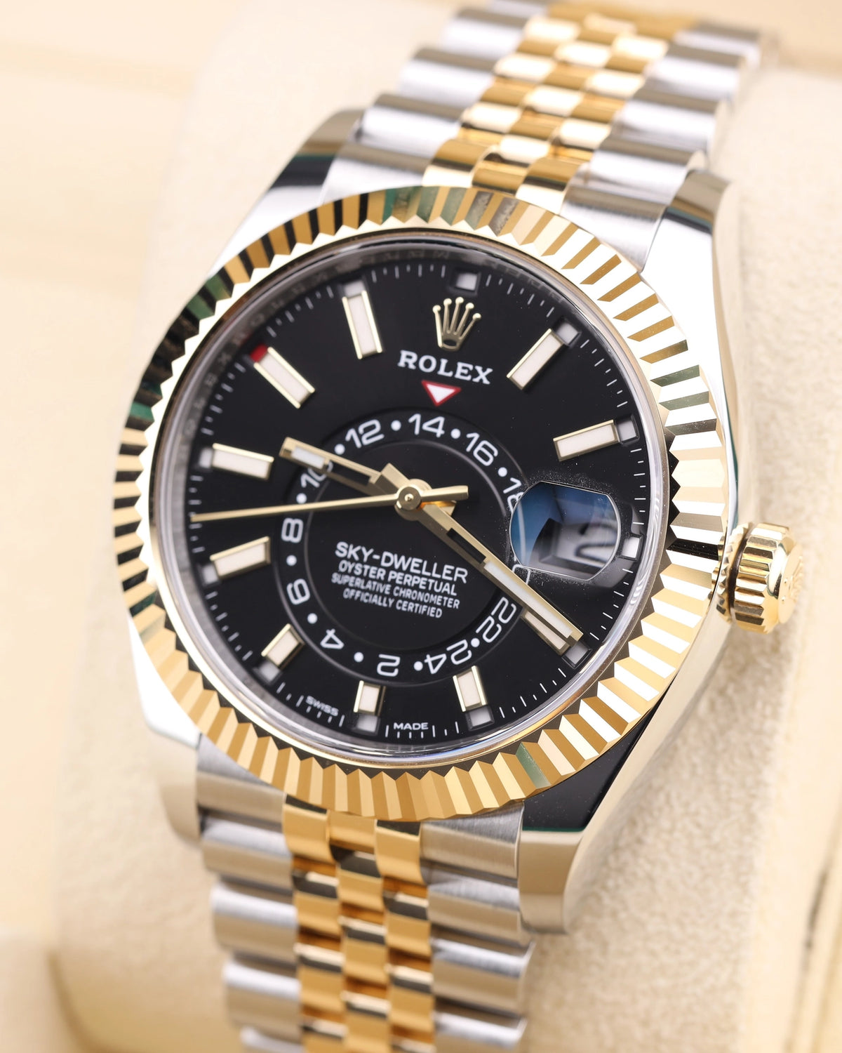 Rolex Sky-Dweller Two Tone Black Dial on Jubilee 326933