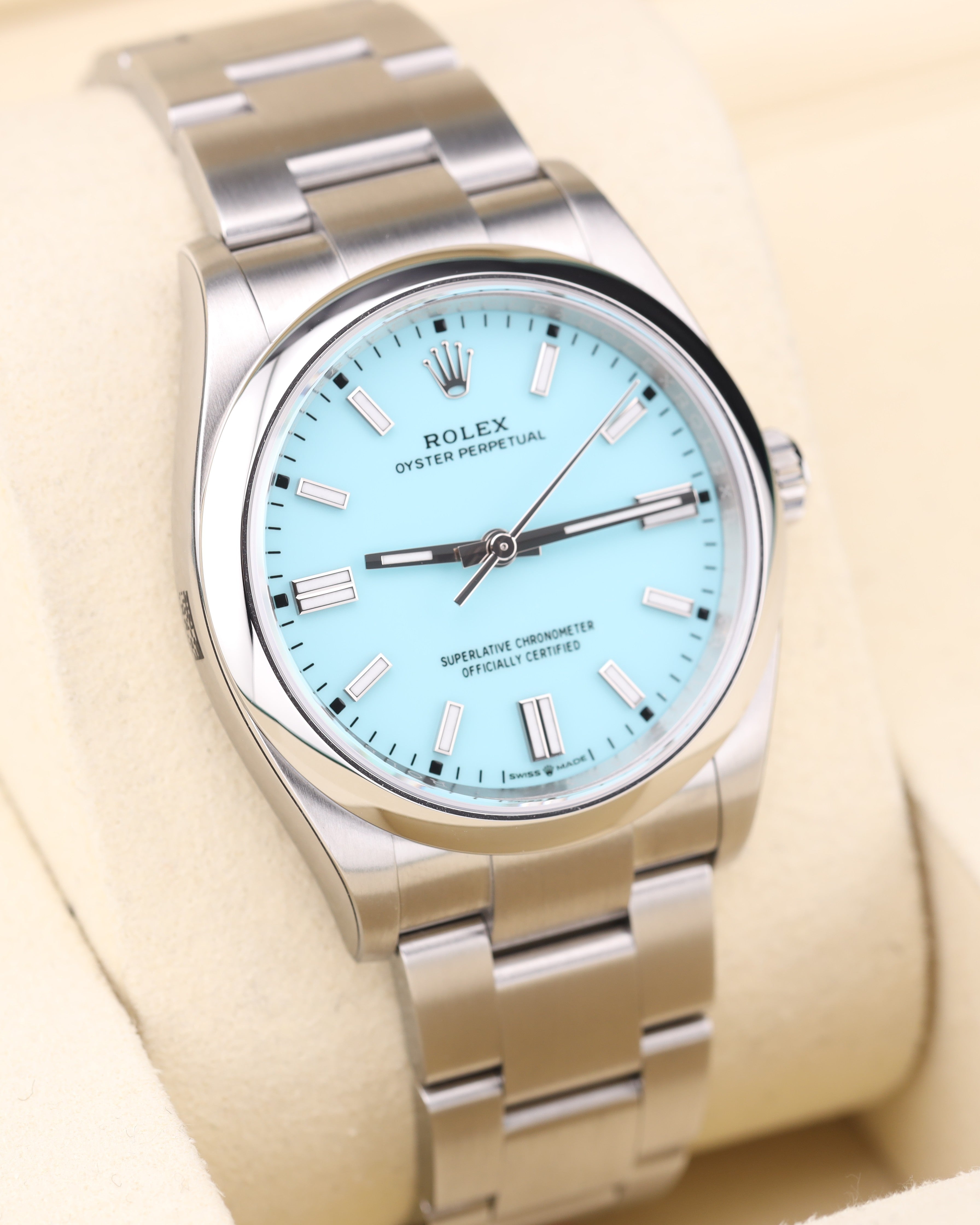 Rolex Oyster Perpetual 36 Tiffany Turquoise Blue Oyster 126000 Factory Stickers 2026