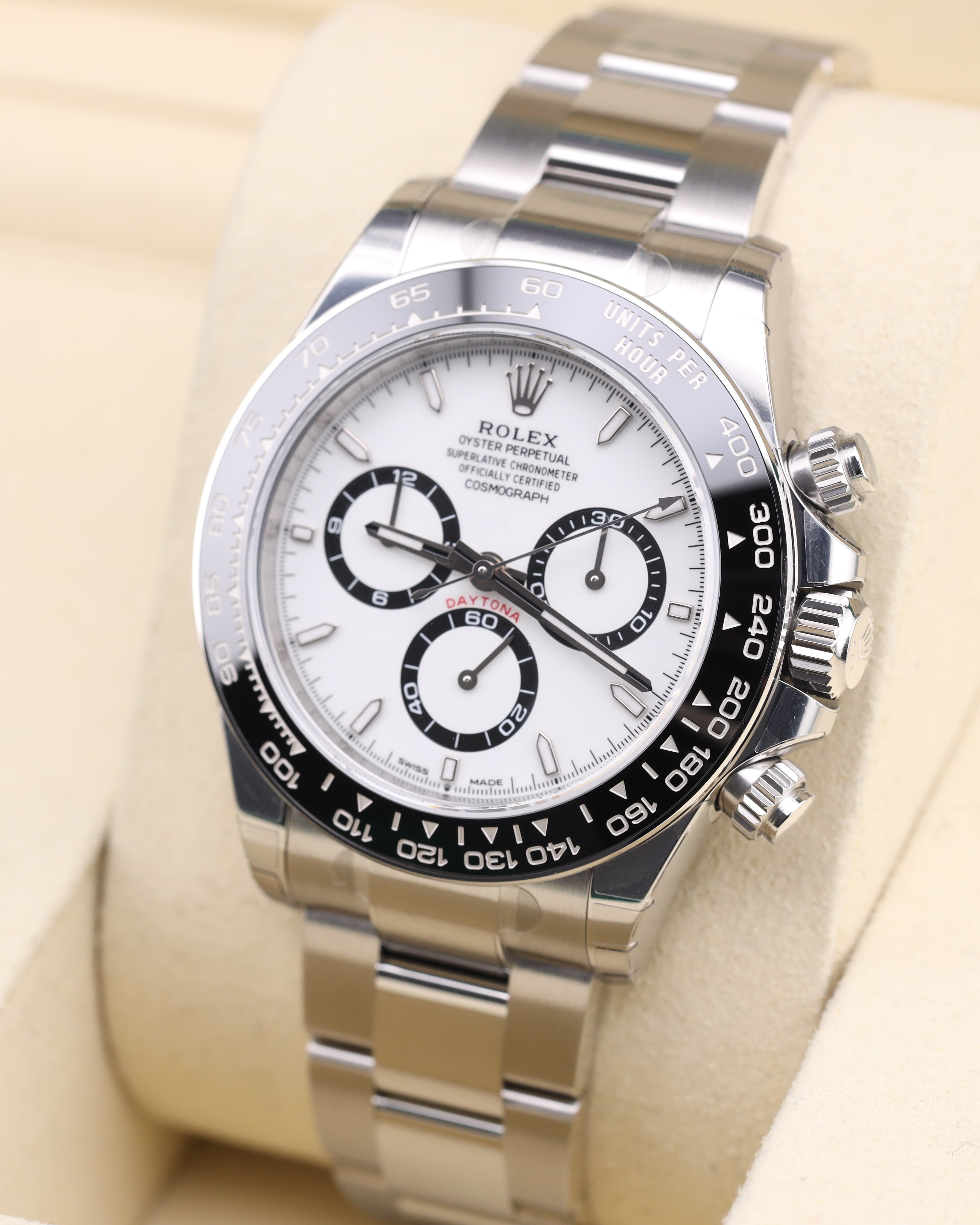 Rolex Daytona Panda White Dial Oyster 126500LN Factory Stickers August 2026