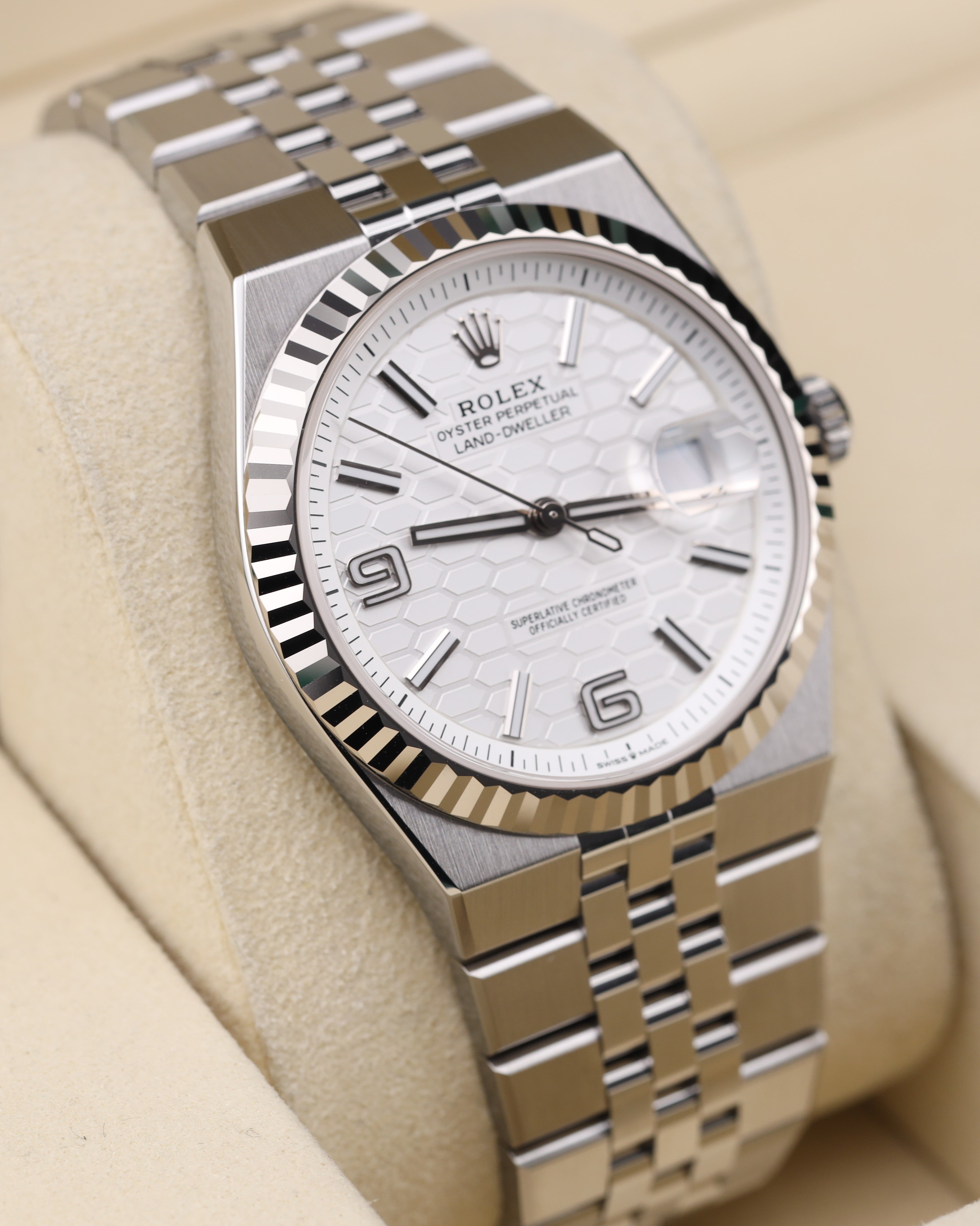 Rolex Land-Dweller 40 White Honeycomb Dial 127334