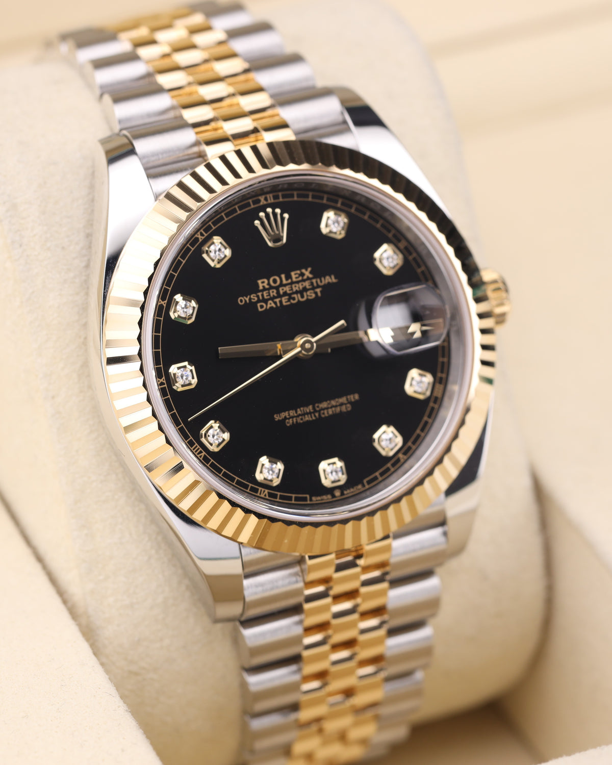 Rolex Datejust 41 Black Diamond Two Tone Jubilee 126333