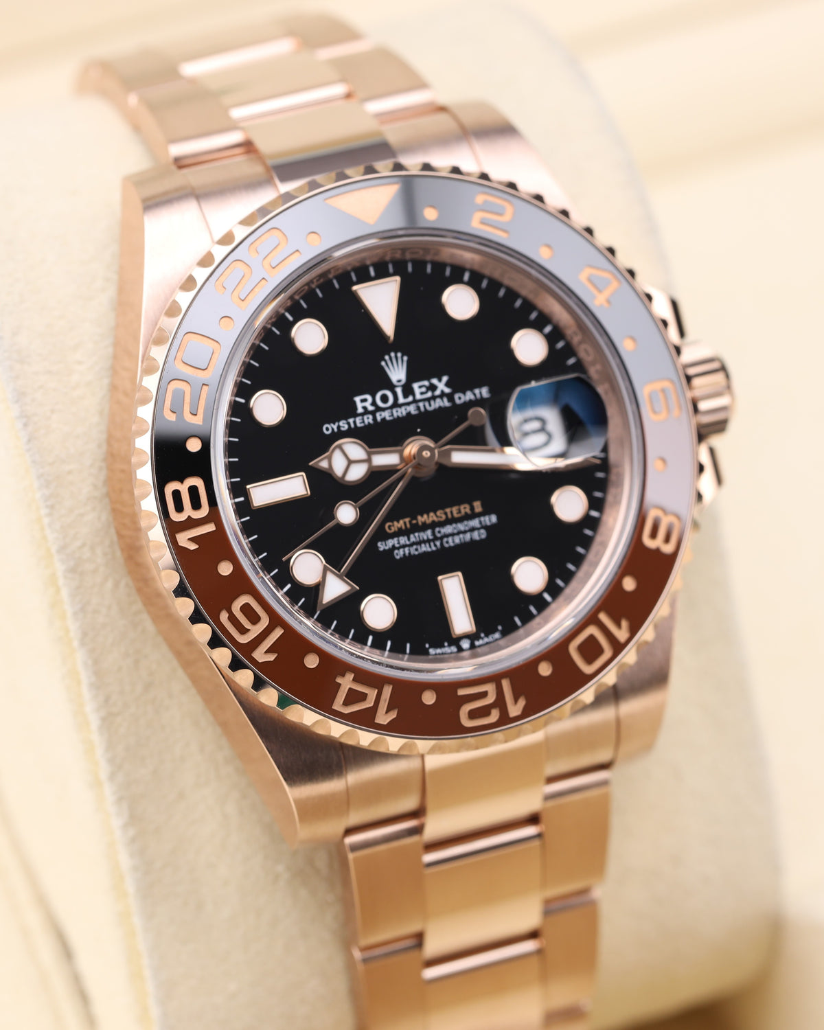 Rolex GMT-Master II Rootbeer Full Rose Gold Oyster 126715CHNR