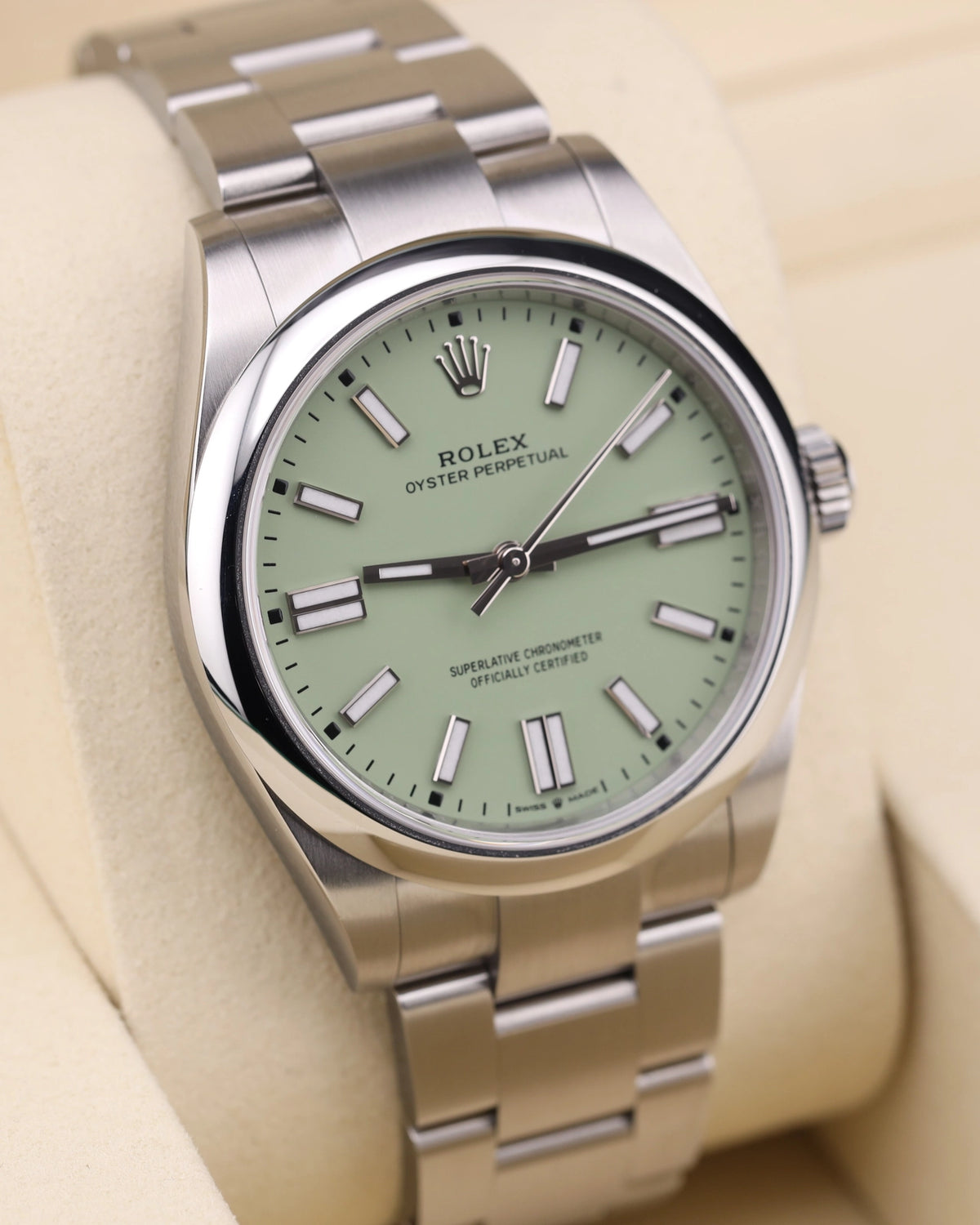 Rolex Oyster Perpetual Pistachio Dial on 134300 Complete 2026