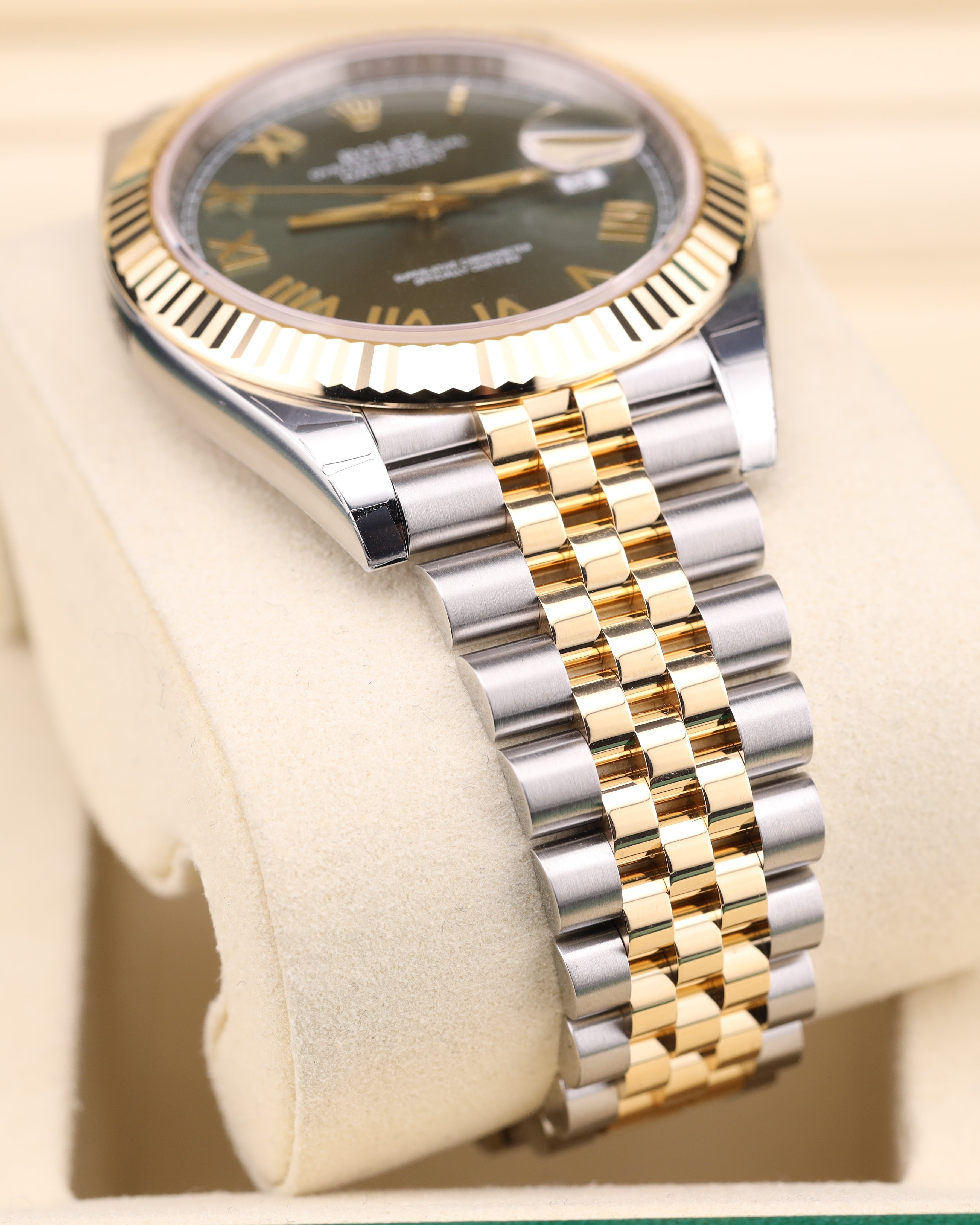 Rolex Datejust 41 Olive Green Roman Dial on Jubilee 126333