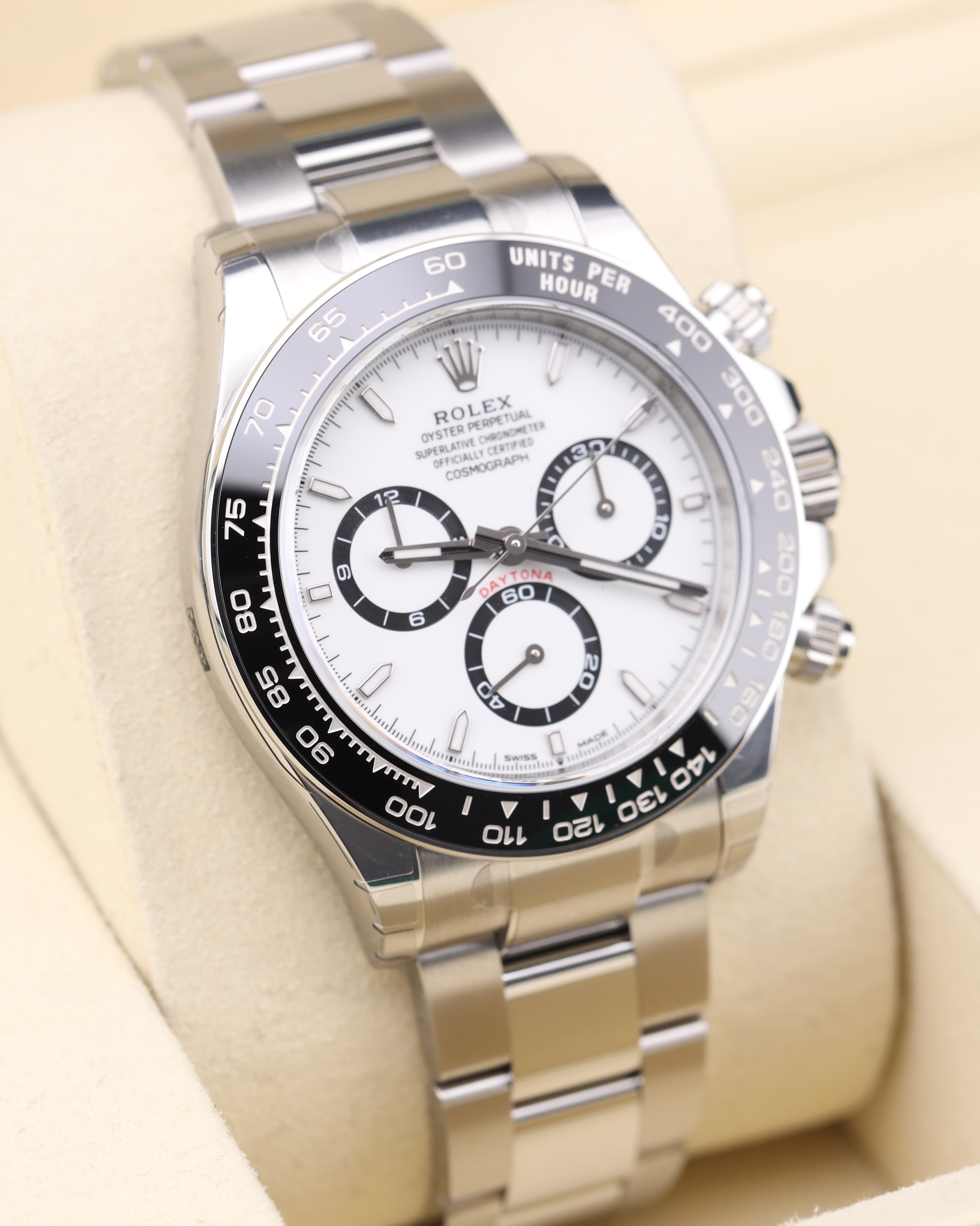 Rolex Daytona Panda White Dial Oyster 126500LN Factory Stickers August 2026