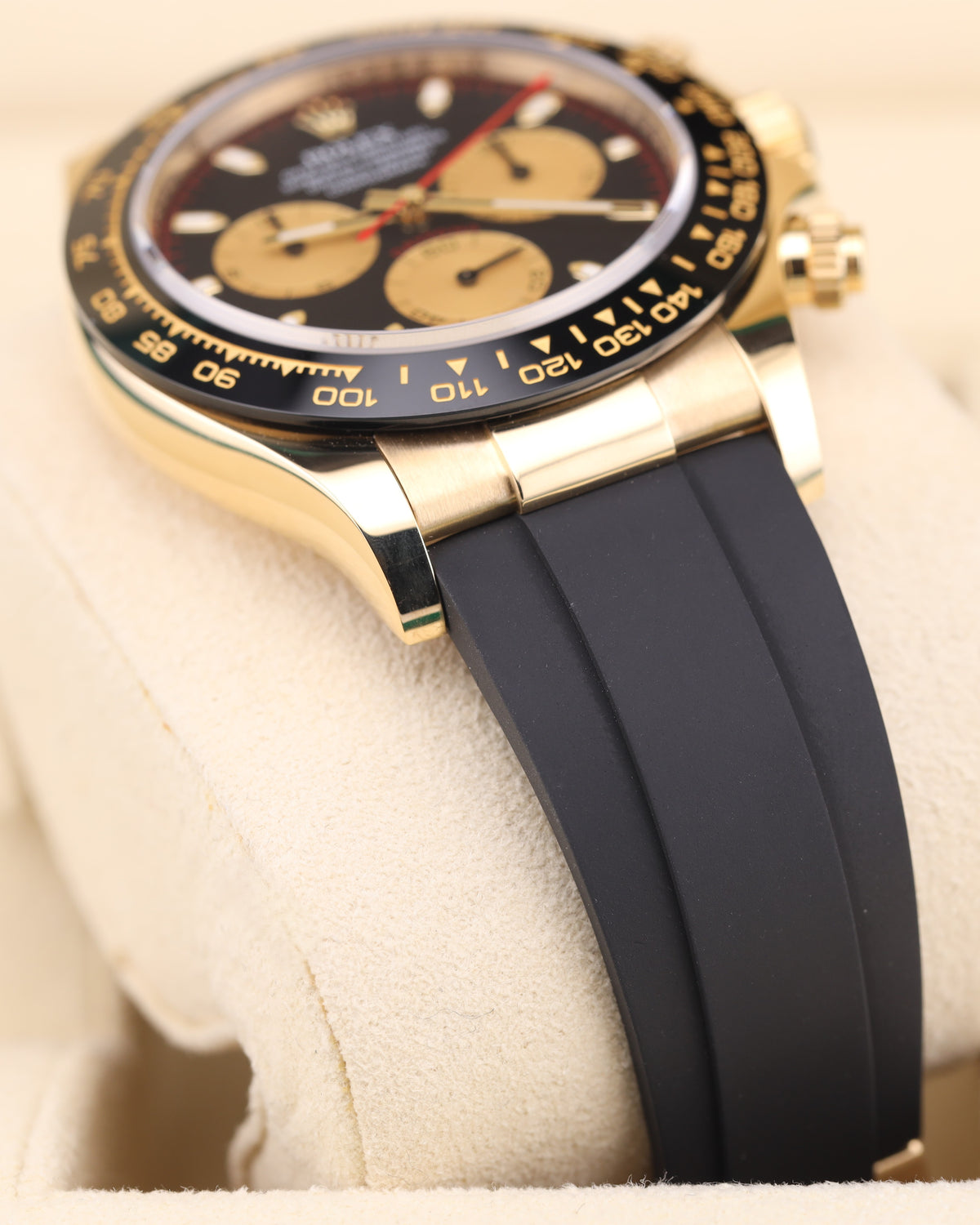 Rolex Daytona Paul Newman Yellow Gold Black Dial Red Hand 116518LN Oysterflex