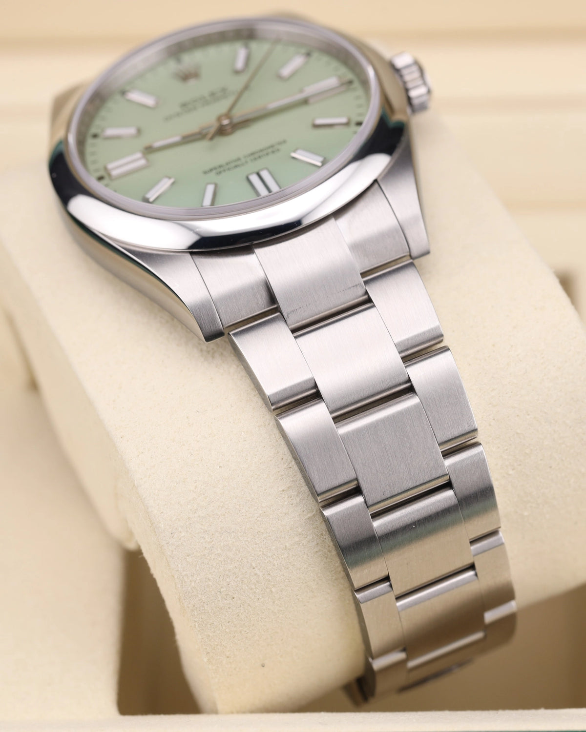 Rolex Oyster Perpetual Pistachio Dial on 134300 Complete 2026