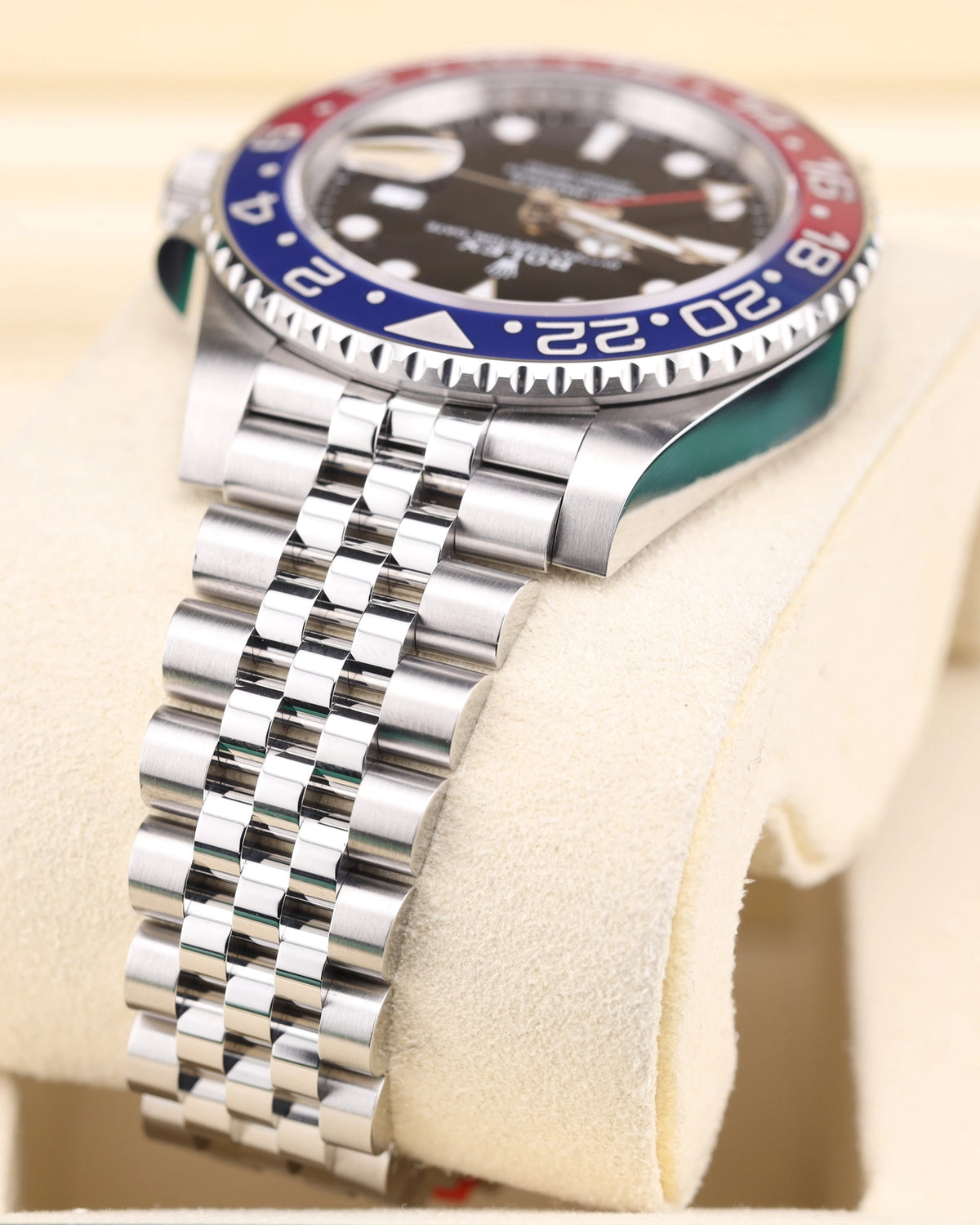 Rolex GMT-Master II Pepsi Black Dial on Jubilee 126710BLRO