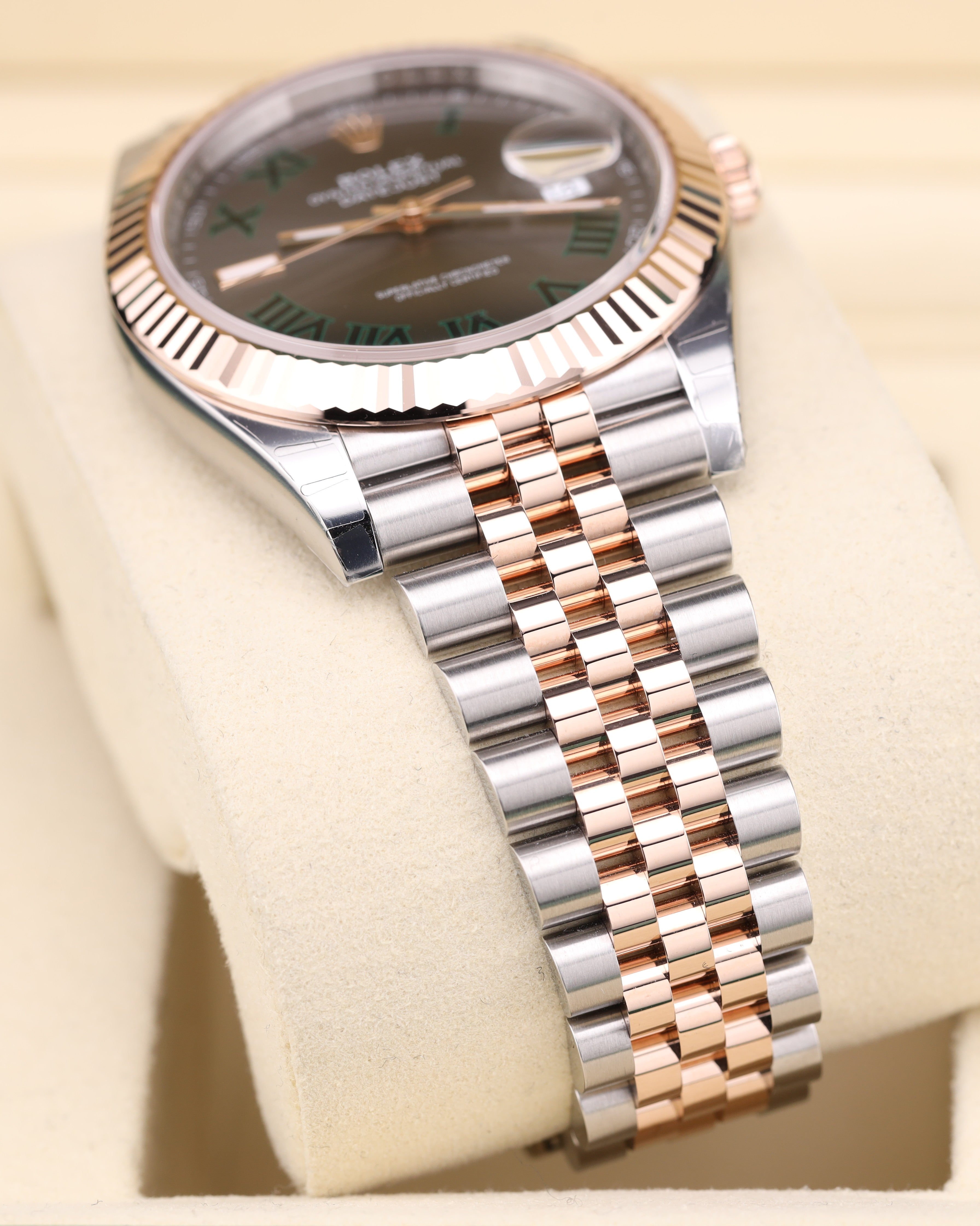 Rolex Datejust 41 Rose Gold Wimbledon on Jubilee 126331 Factory Stickers - 2026