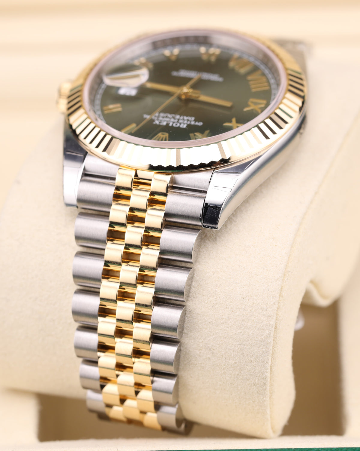 Rolex Datejust 41 Olive Green Roman Dial on Jubilee 126333