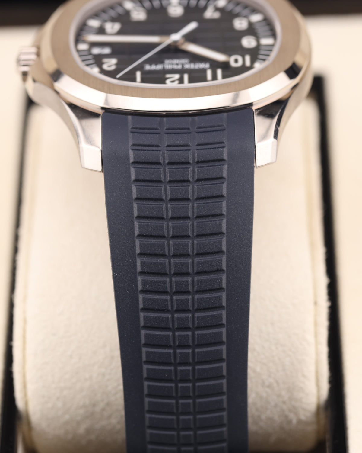 Patek Philippe Aquanaut Blue Dial White Gold 5168G Blue Rubber Strap