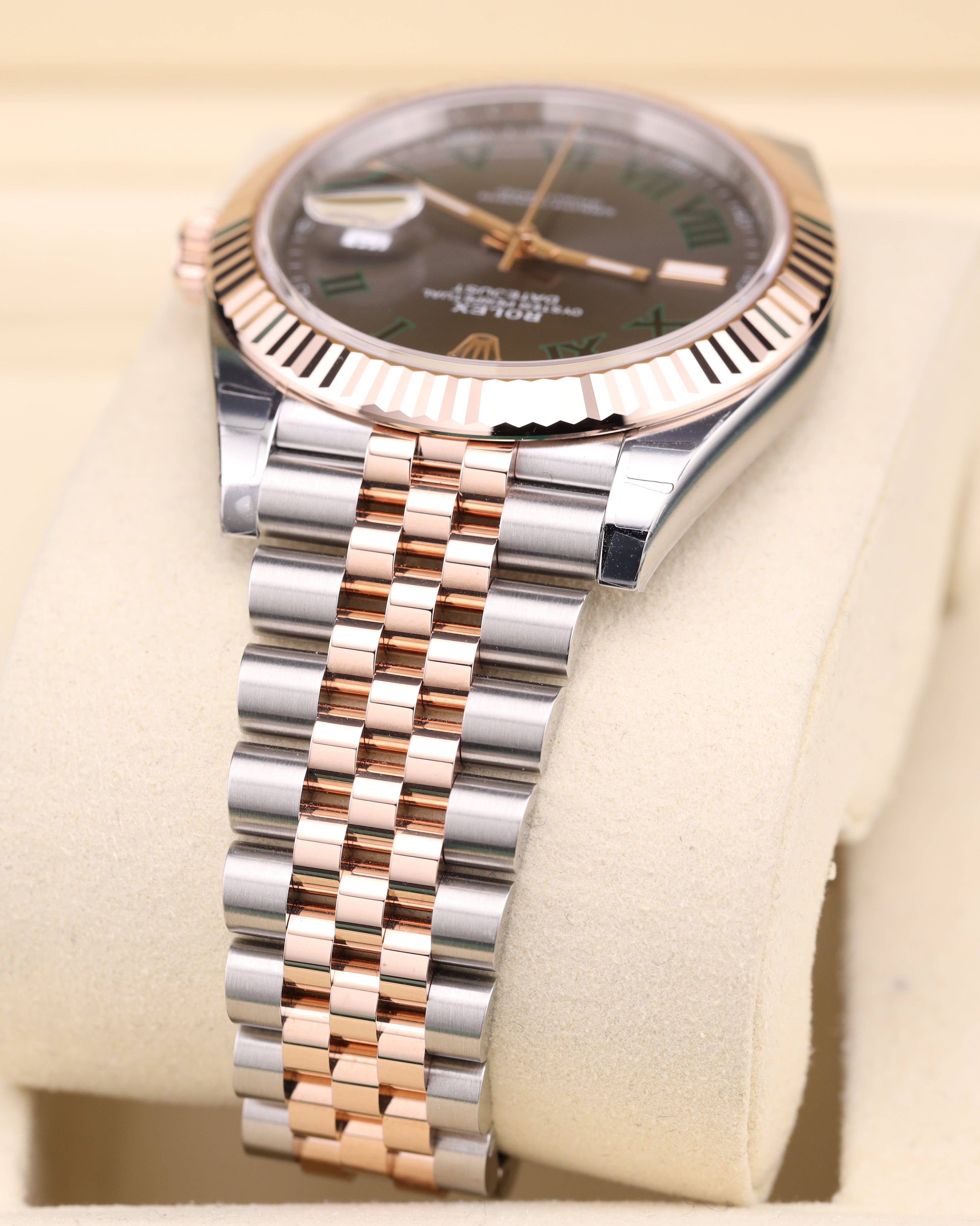 Rolex Datejust 41 Rose Gold Wimbledon on Jubilee 126331 Factory Stickers - 2026
