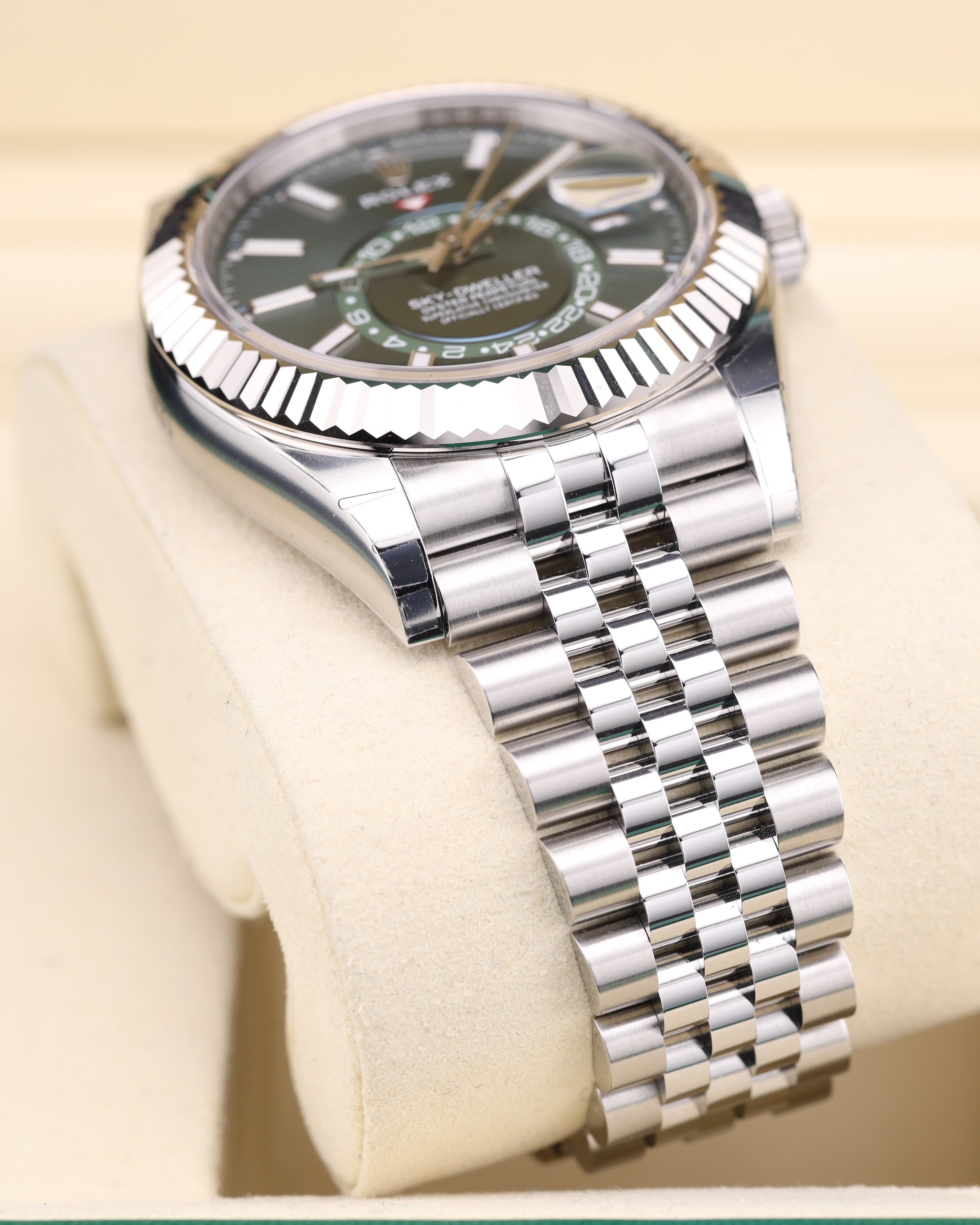 Rolex Sky-Dweller 42 Green Dial on Jubilee 336934 Full Factory Stickers 2026