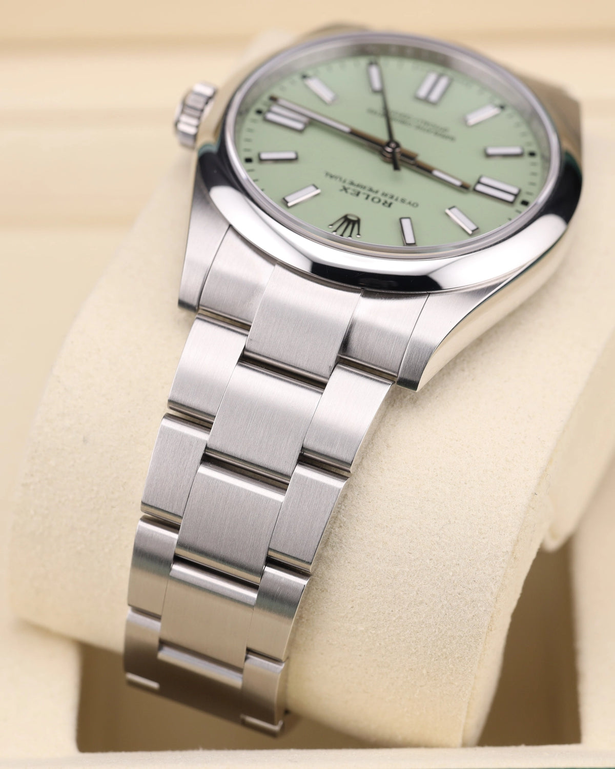 Rolex Oyster Perpetual Pistachio Dial on 134300 Complete 2026