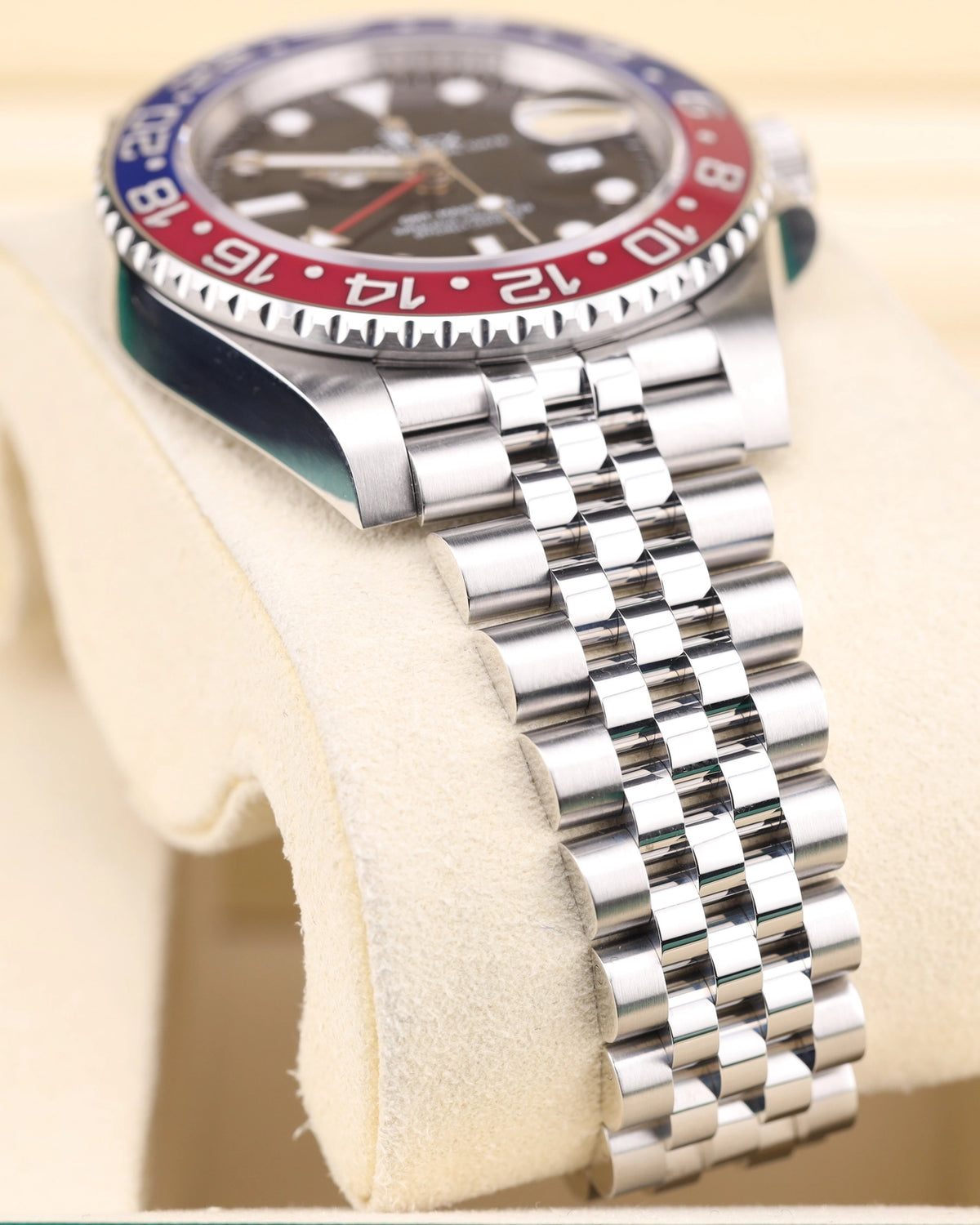 Rolex GMT-Master II Pepsi Black Dial on Jubilee 126710BLRO